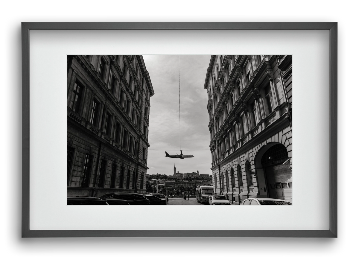 center, 60x40 cm (45x30 cm), Fekete keret, paszpartuval