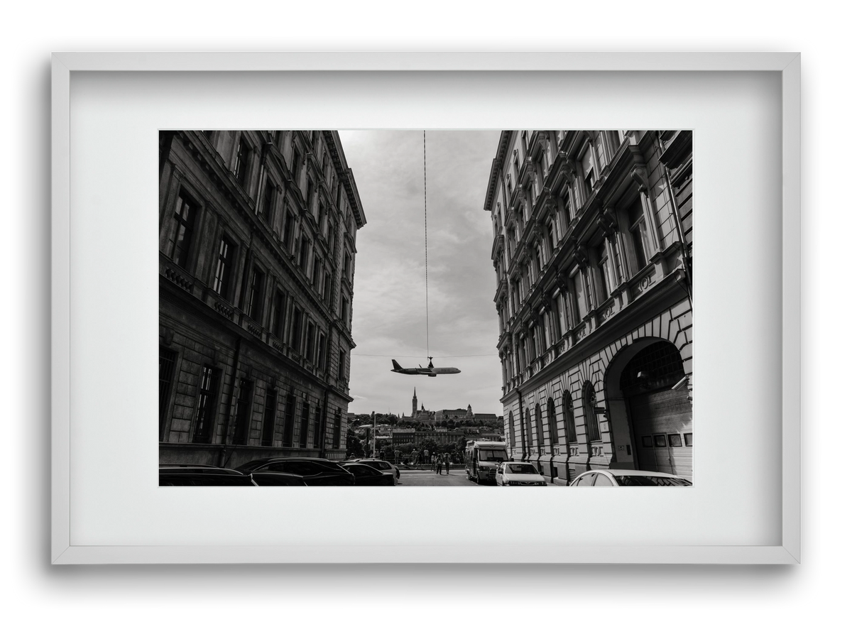 center, 60x40 cm (45x30 cm), Fehér keret, paszpartuval