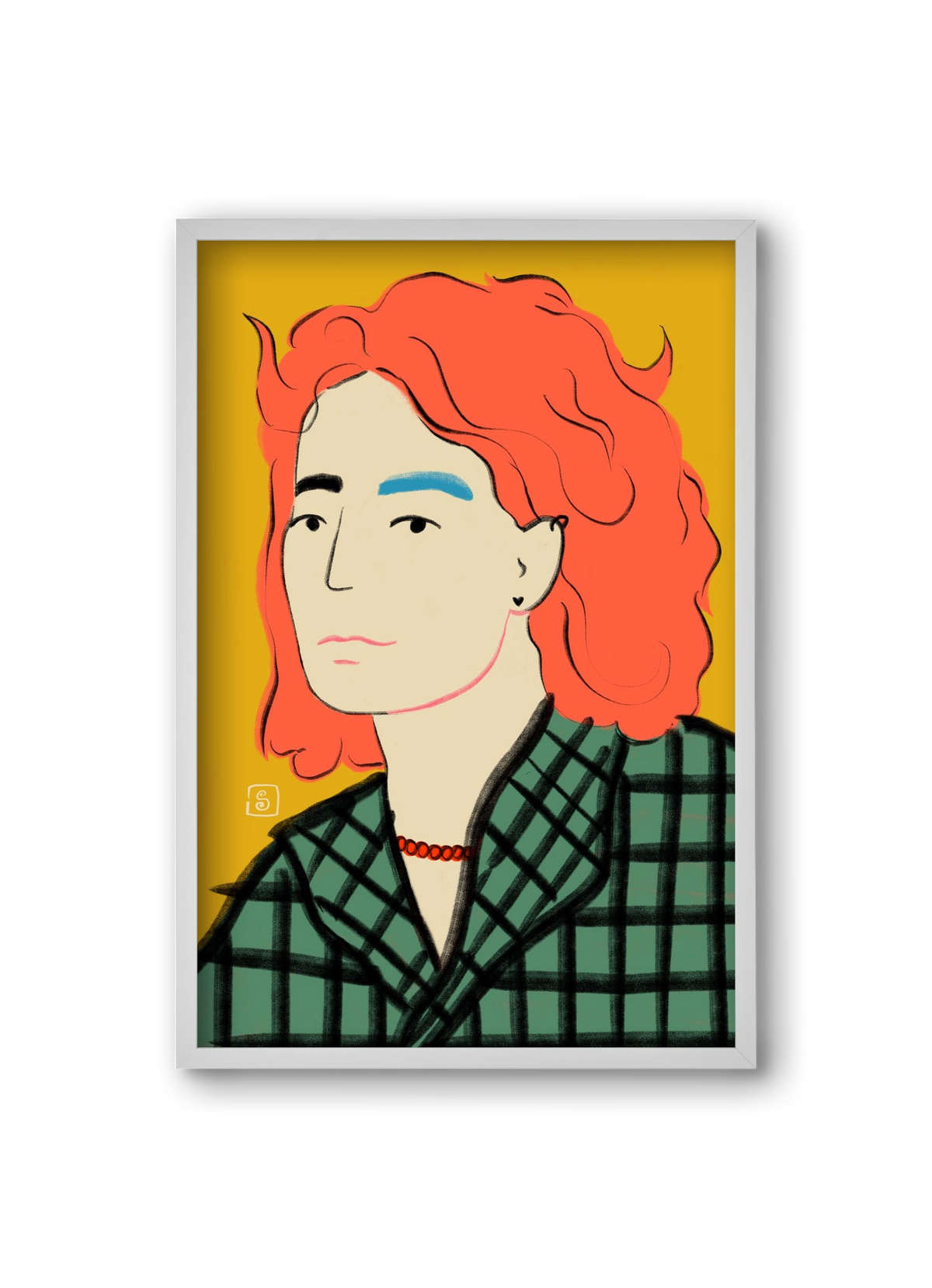 WOOL COAT GIRL, 20x30 cm (20x30 cm), Fehér keret