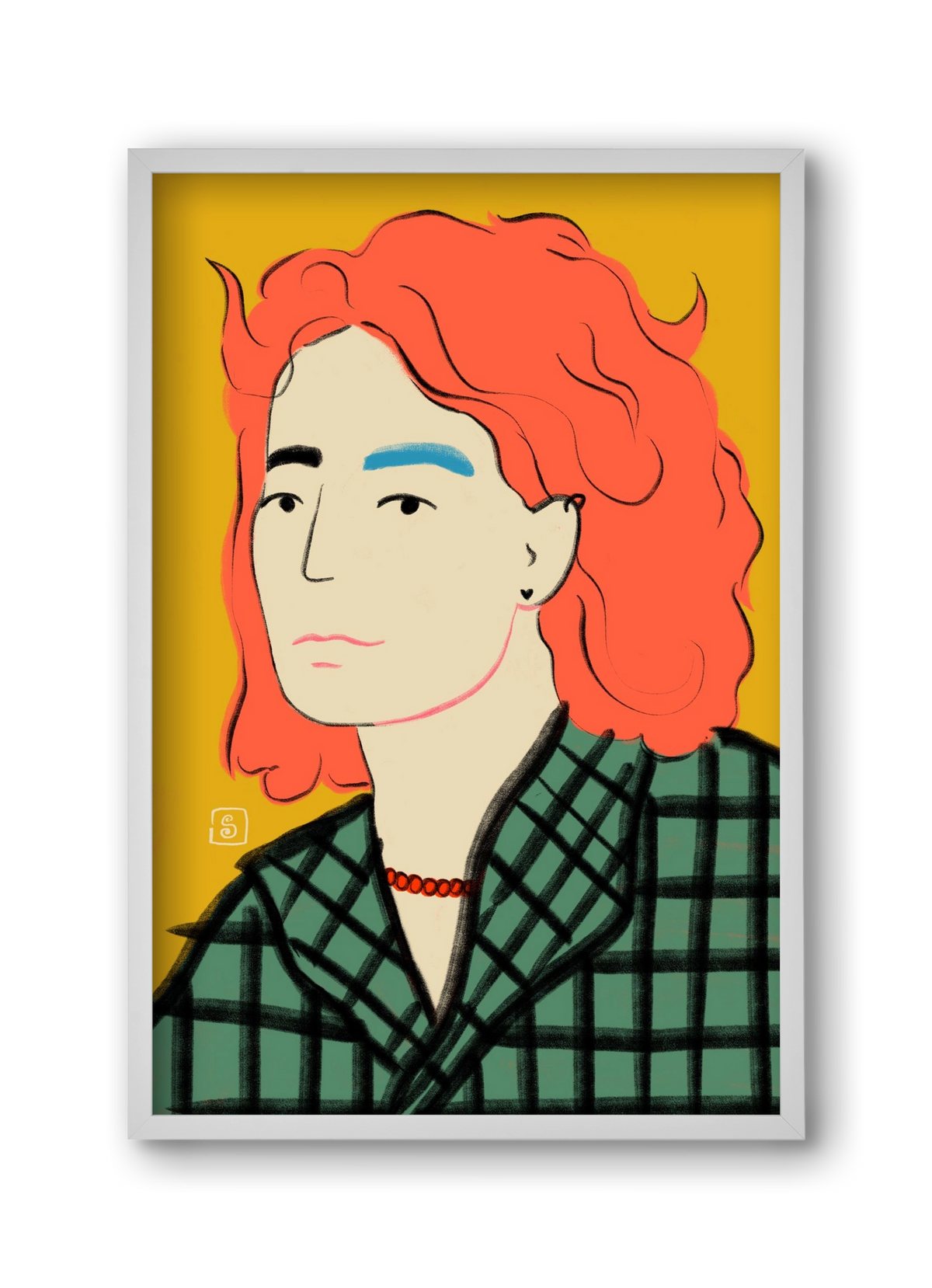 WOOL COAT GIRL, 30x45 cm (30x45 cm), Fehér keret