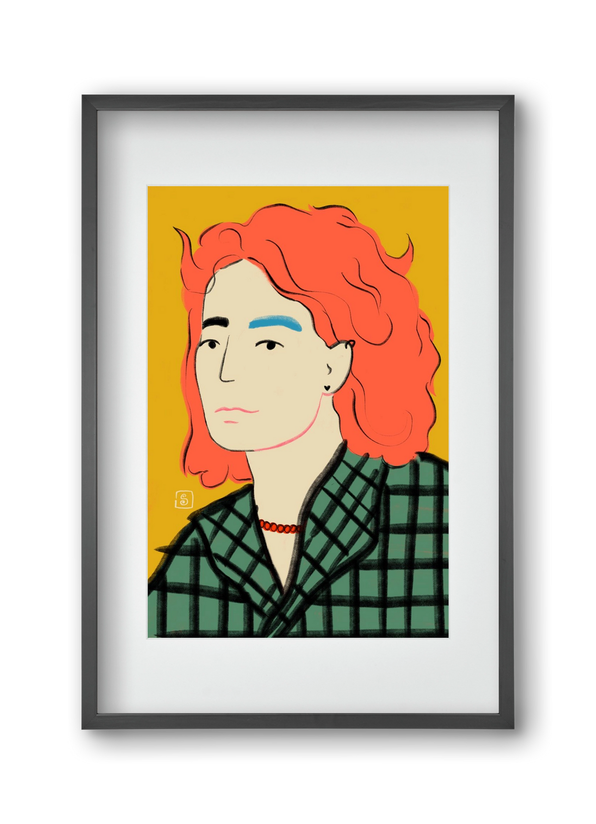 WOOL COAT GIRL, 30x45 cm (20x30 cm), Fekete keret, paszpartuval