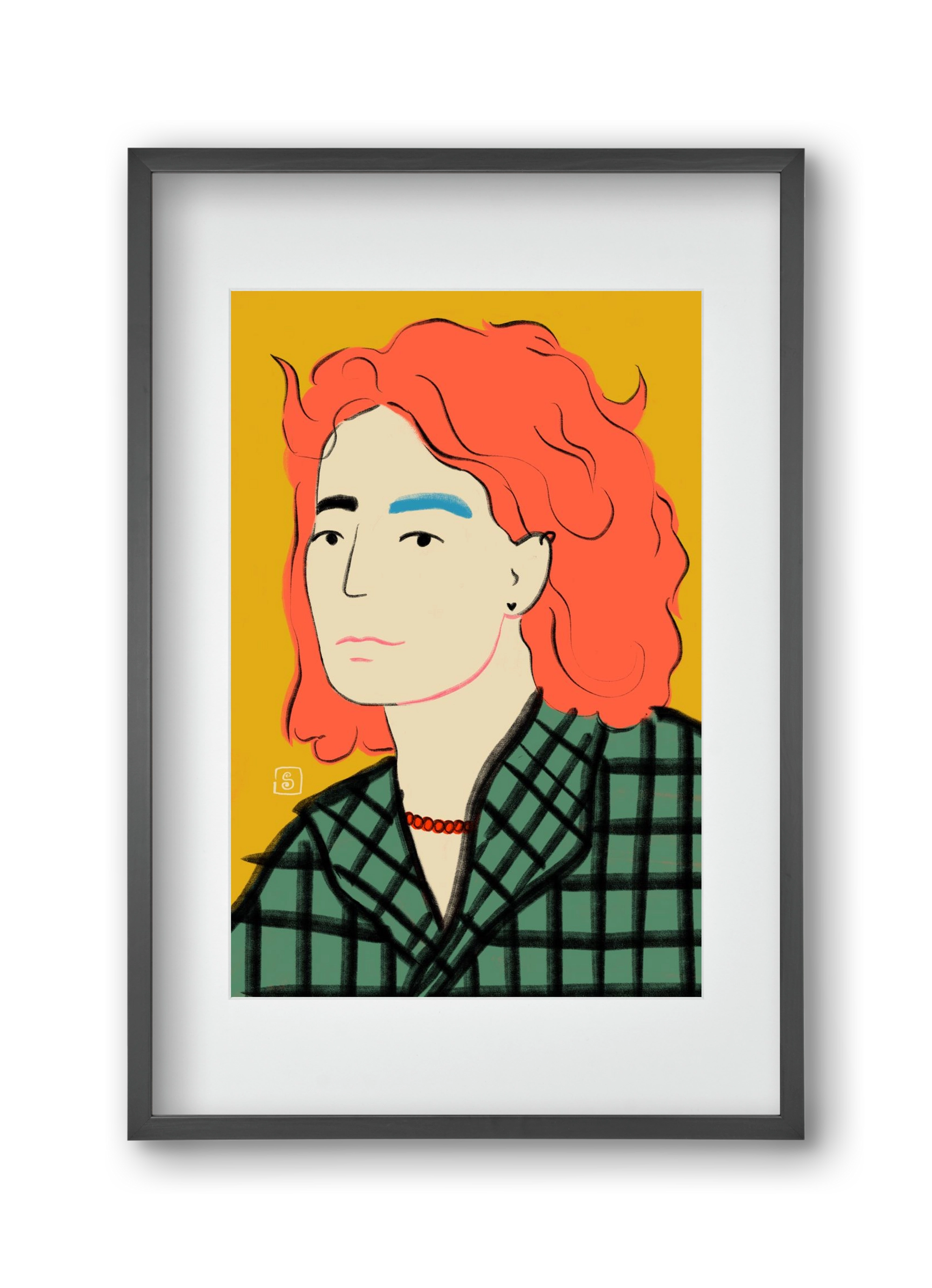 WOOL COAT GIRL, 30x45 cm (20x30 cm), Fekete keret, paszpartuval