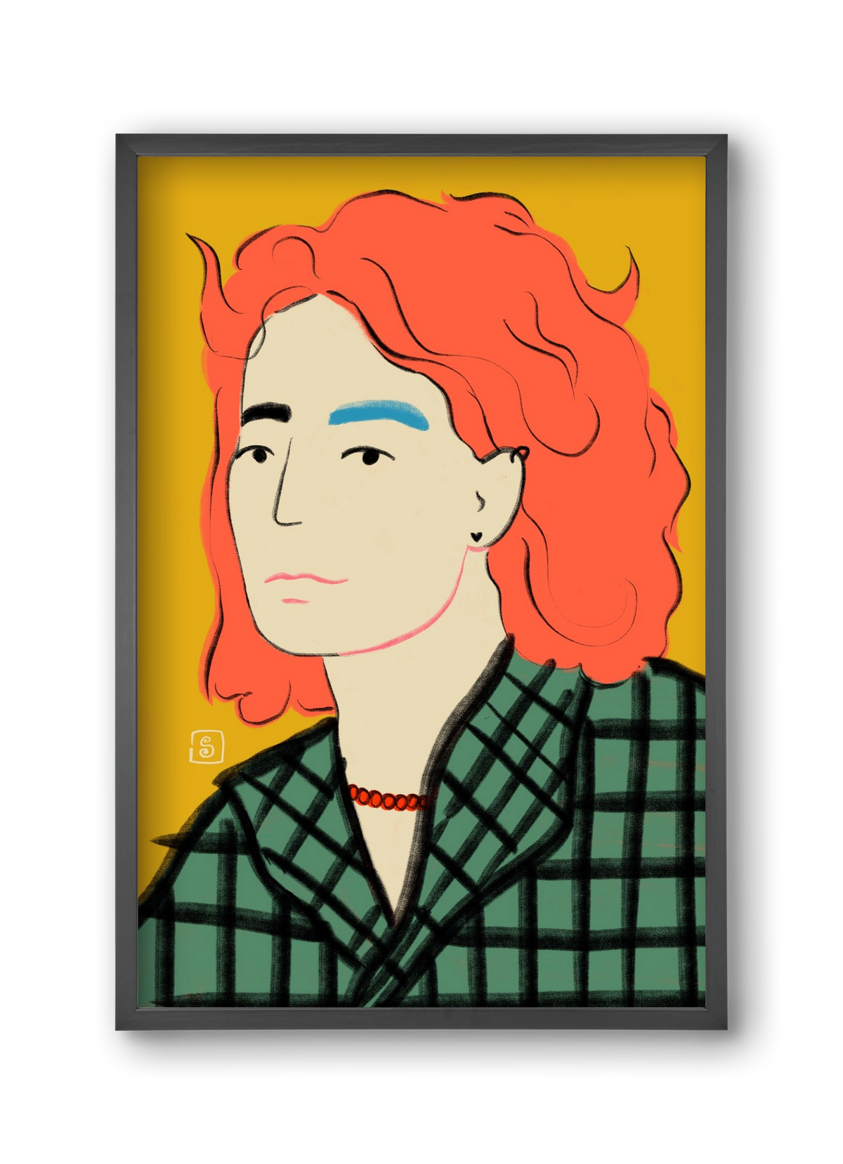 WOOL COAT GIRL, 30x45 cm (30x45 cm), Fekete keret