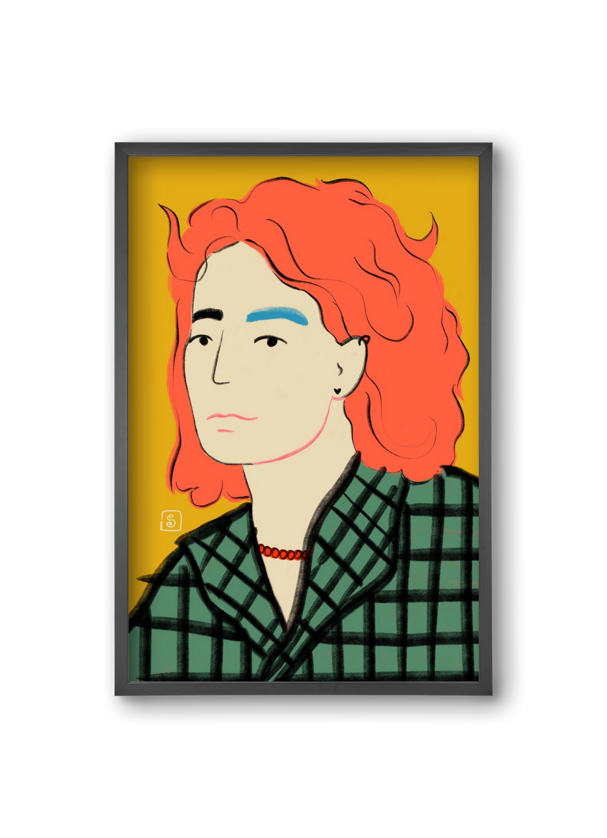 WOOL COAT GIRL, 20x30 cm (20x30 cm), Fekete keret