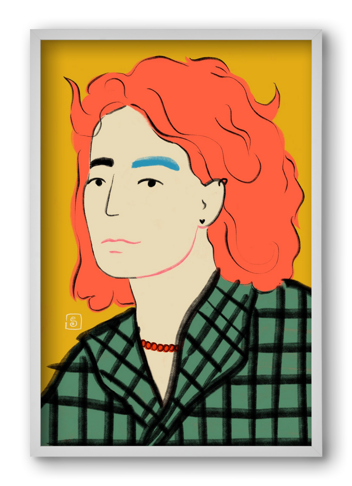 WOOL COAT GIRL, 40x60 cm (40x60 cm), Fehér keret