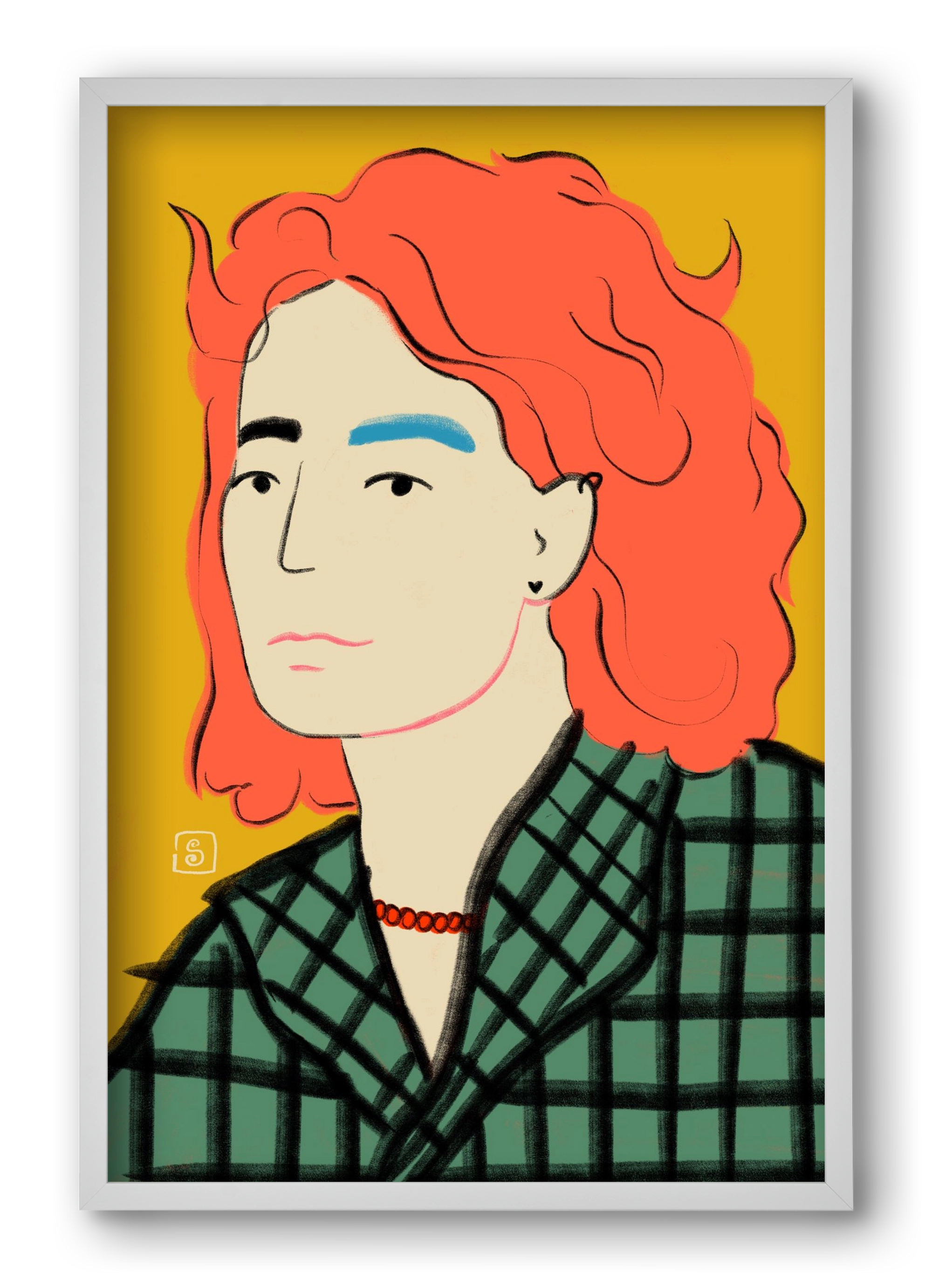 WOOL COAT GIRL, 40x60 cm (40x60 cm), Fehér keret