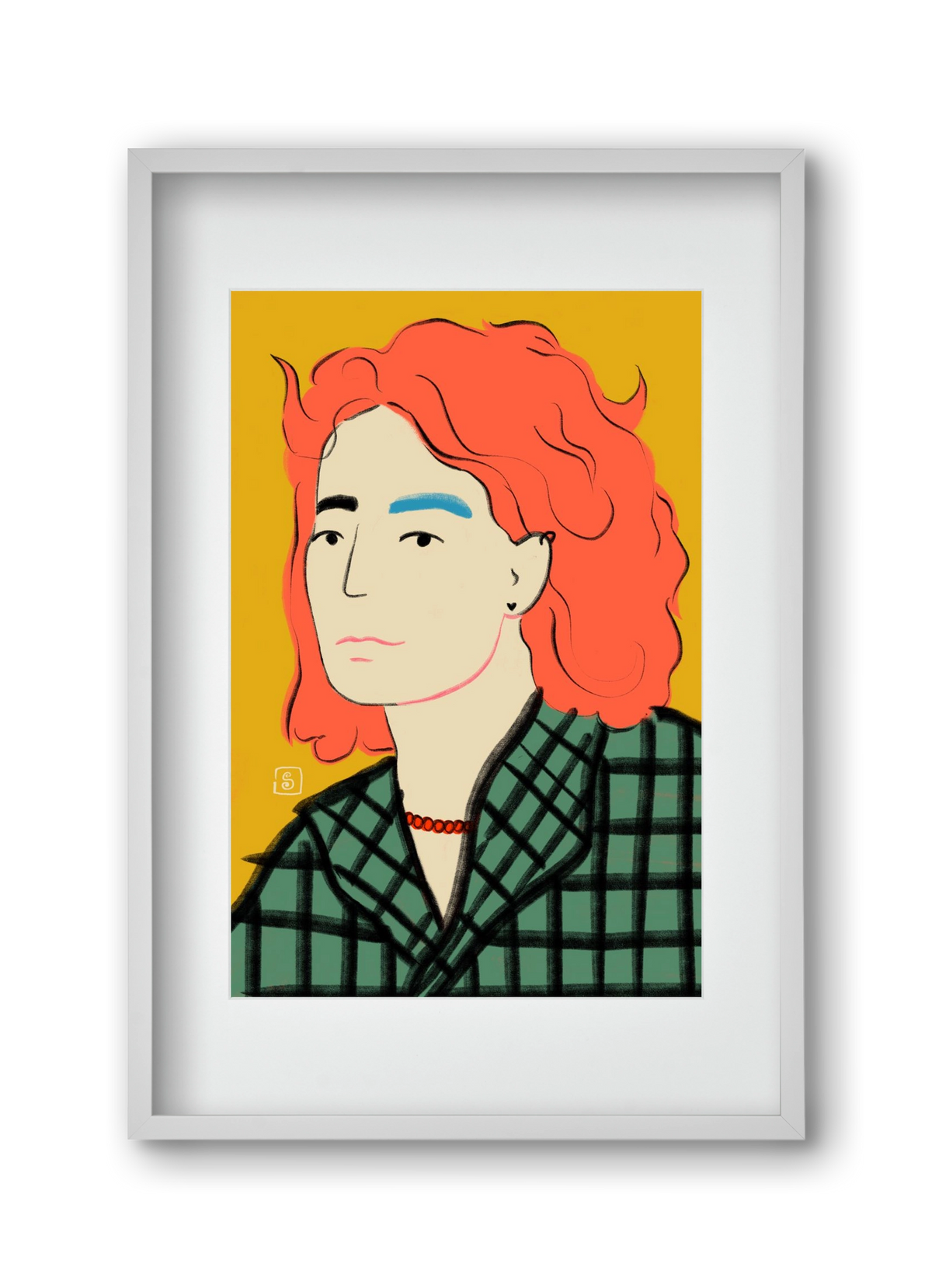 WOOL COAT GIRL, 30x45 cm (20x30 cm), Fehér keret, paszpartuval