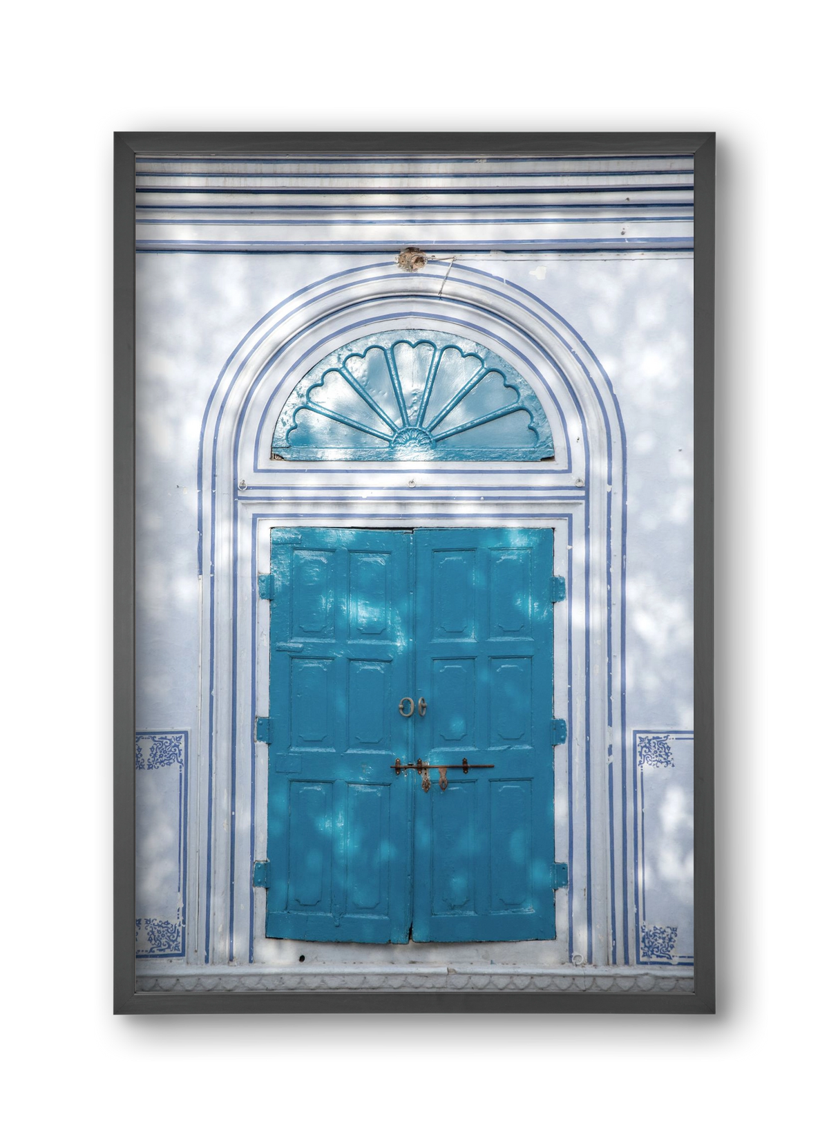 Blue door, 30x45 cm (30x45 cm), Fekete keret
