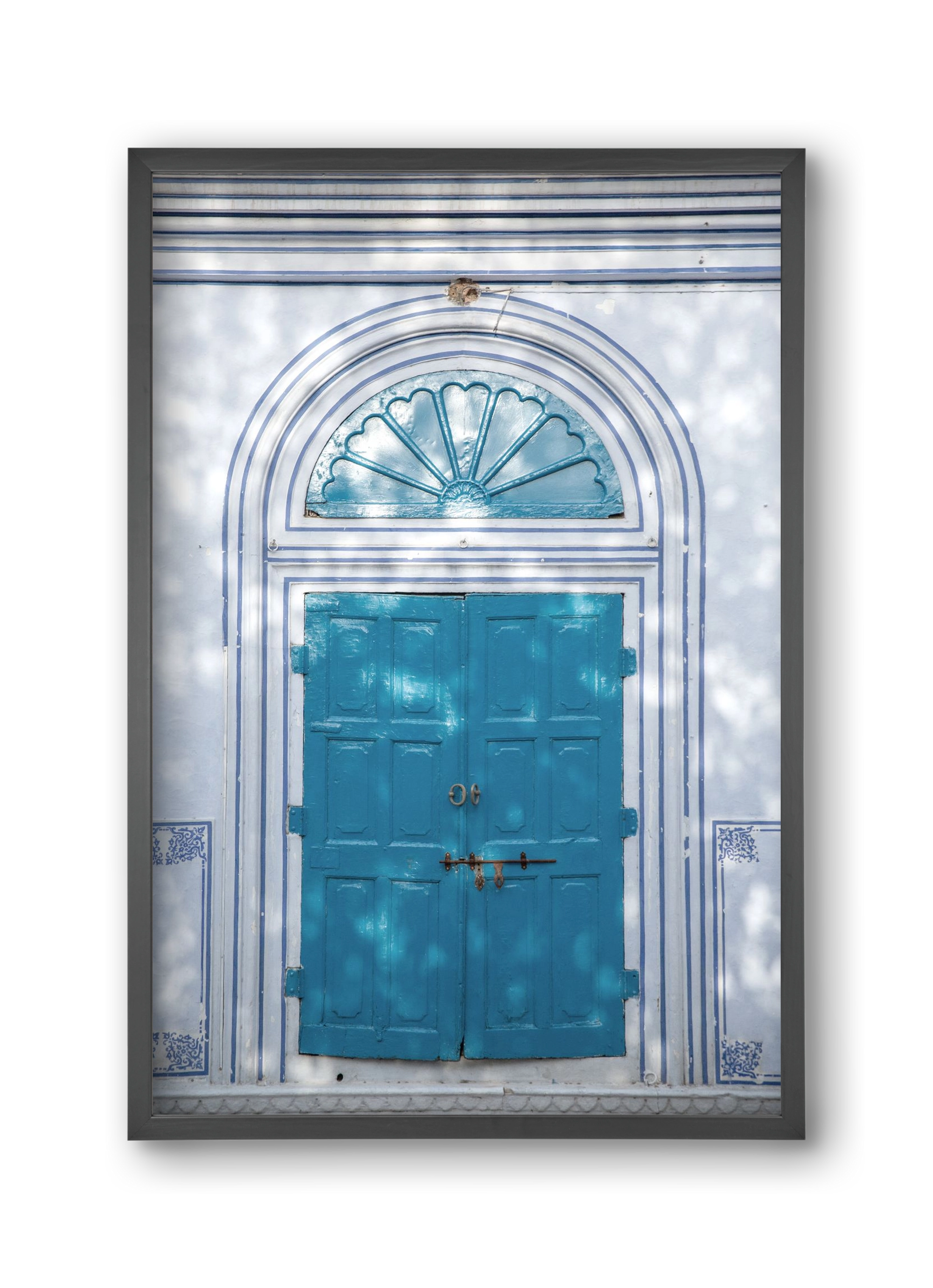 Blue door, 30x45 cm (30x45 cm), Fekete keret