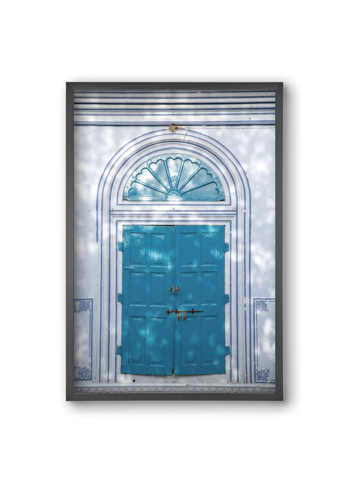 Blue door, 20x30 cm (20x30 cm), Fekete keret