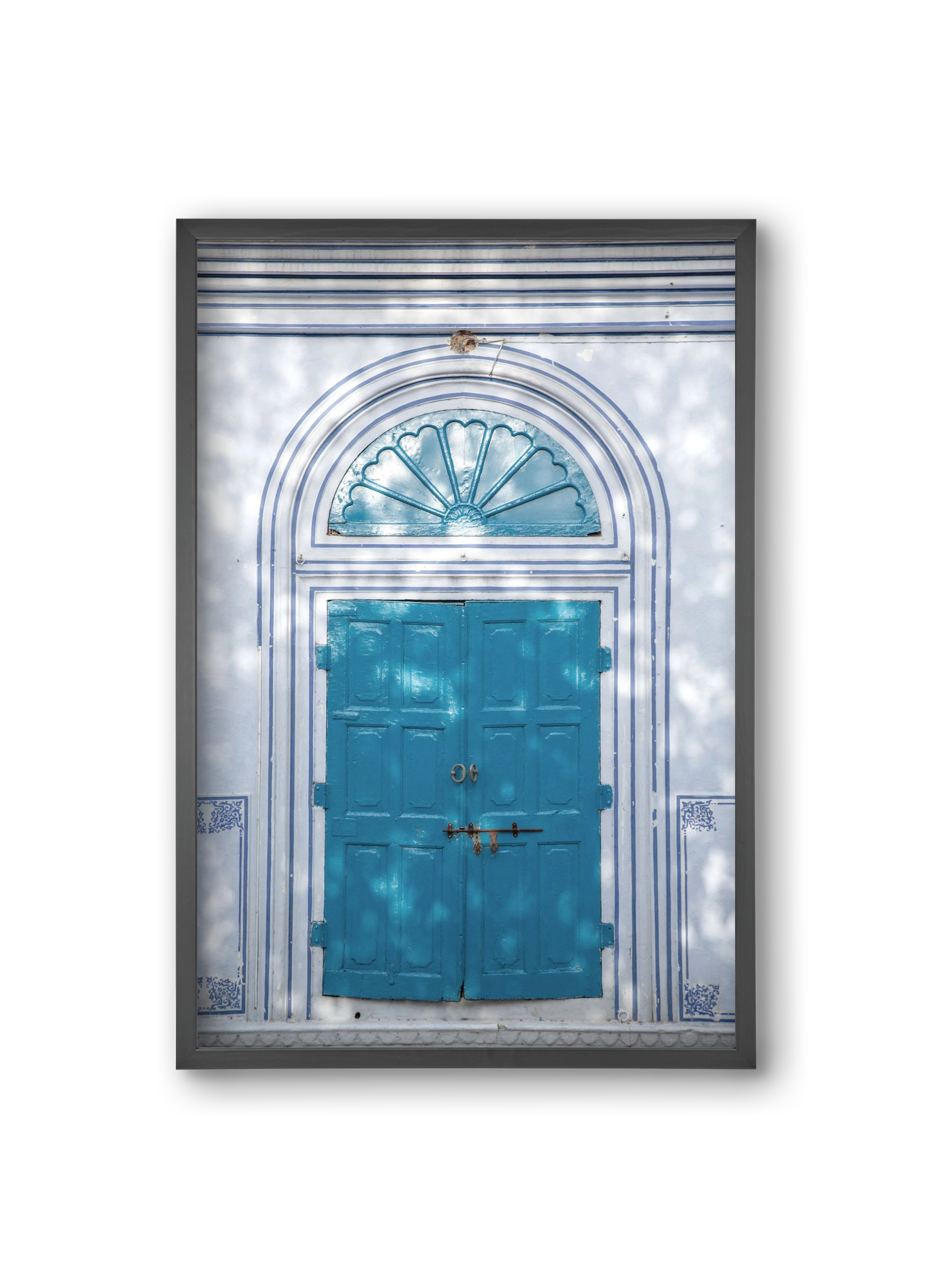 Blue door, 20x30 cm (20x30 cm), Fekete keret