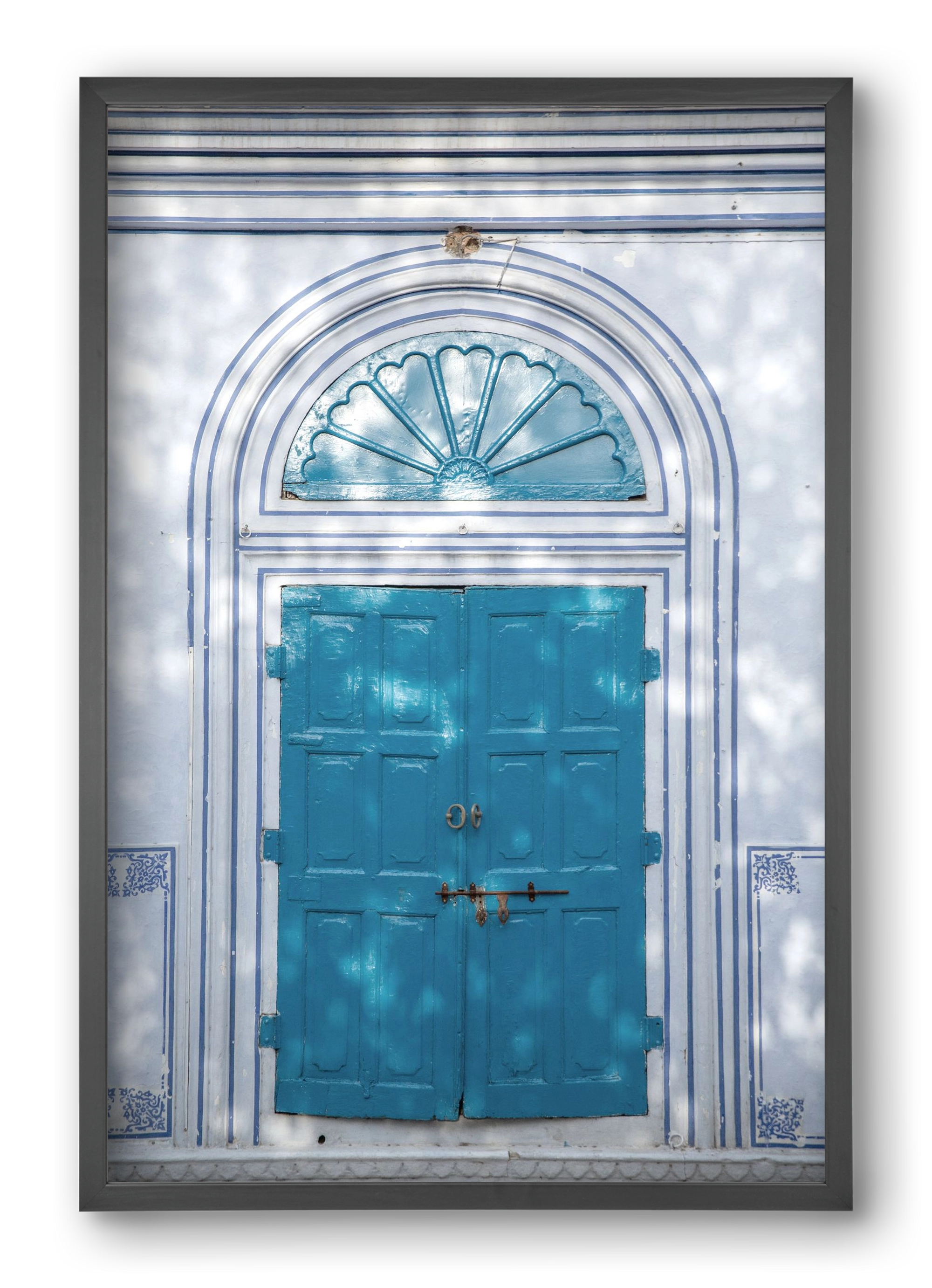 Blue door, 40x60 cm (40x60 cm), Fekete keret