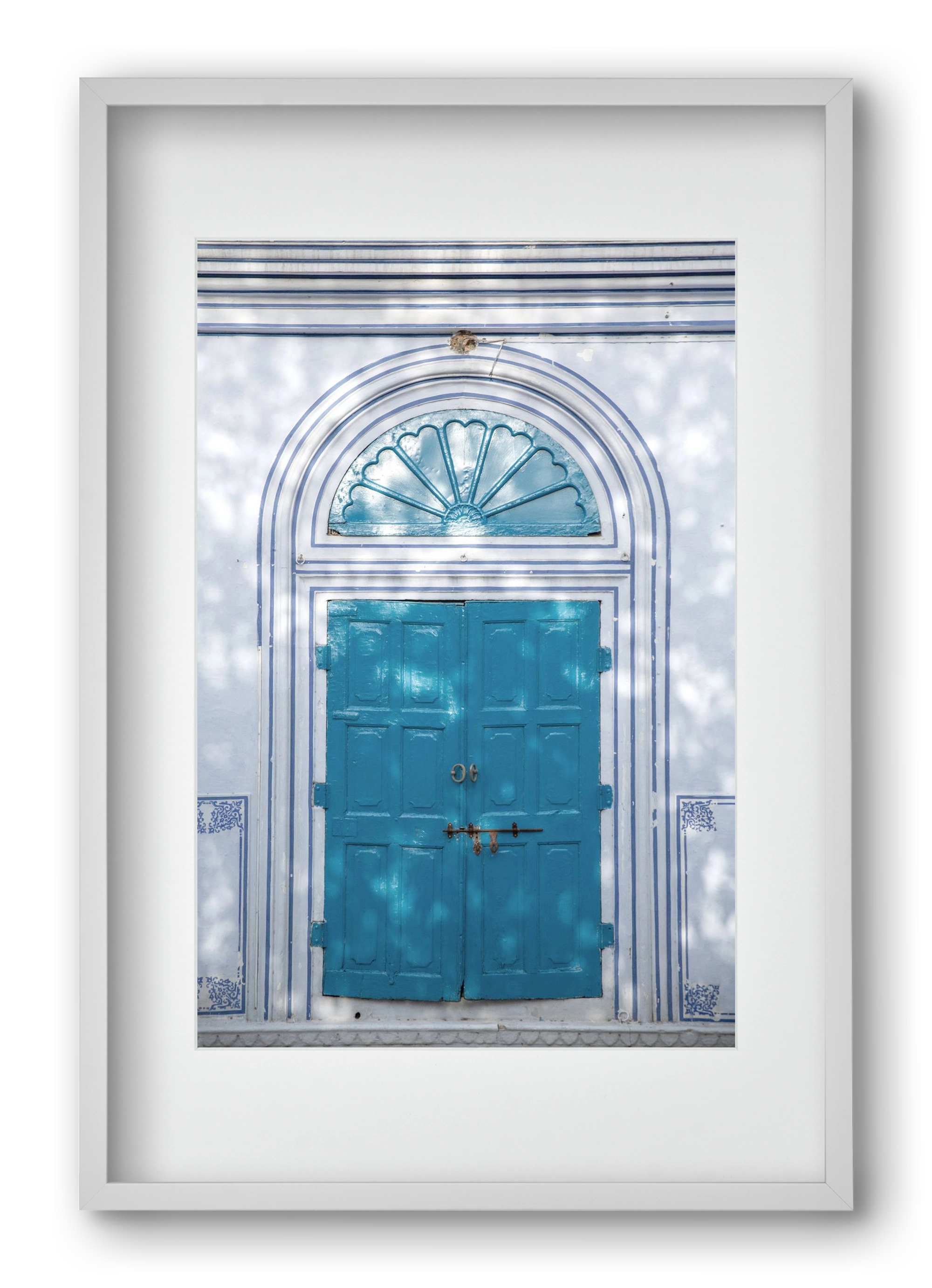 Blue door, 40x60 cm (30x45 cm), Fehér keret, paszpartuval