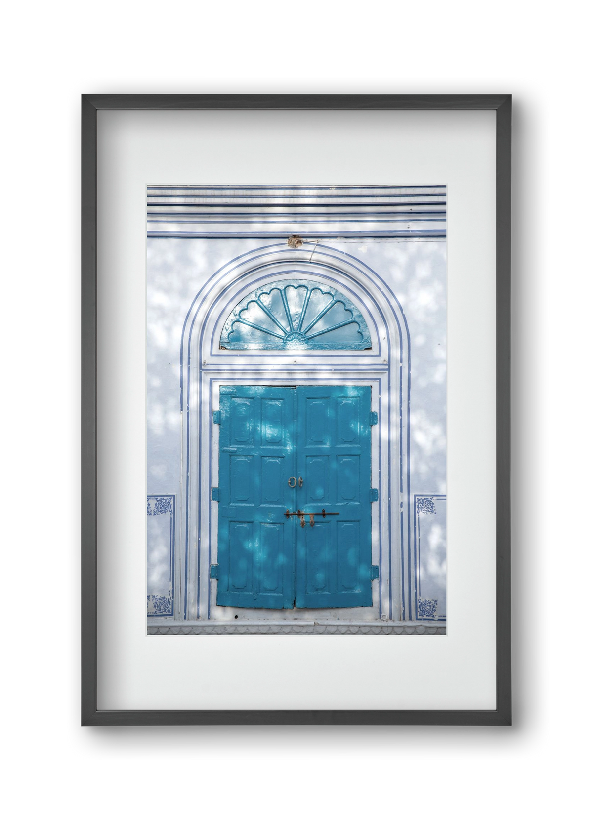 Blue door, 30x45 cm (20x30 cm), Fekete keret, paszpartuval