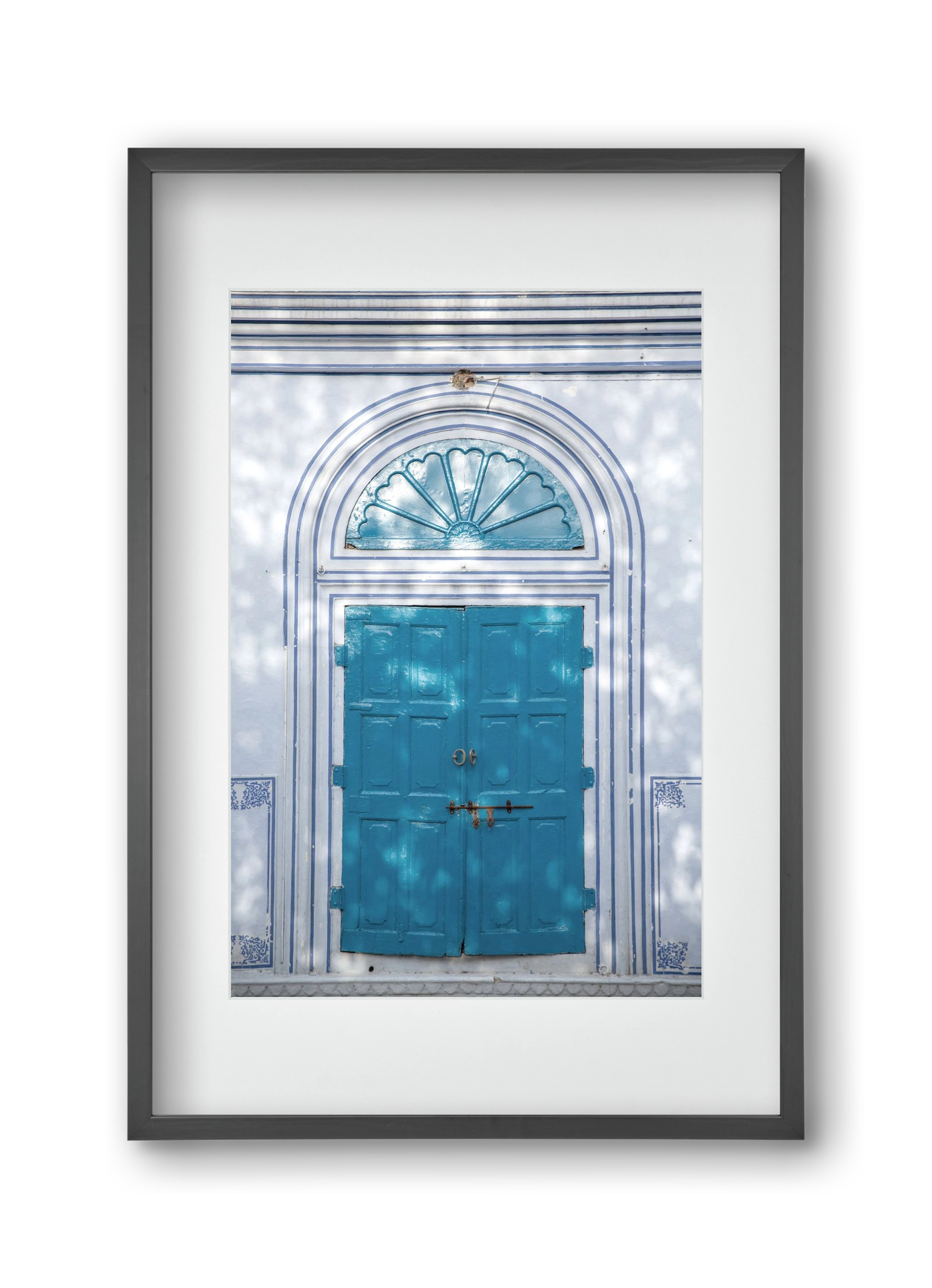 Blue door, 30x45 cm (20x30 cm), Fekete keret, paszpartuval