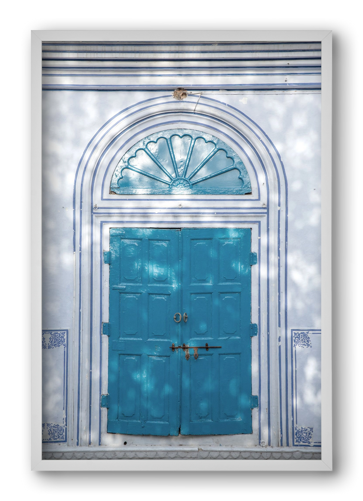 Blue door, 40x60 cm (40x60 cm), Fehér keret