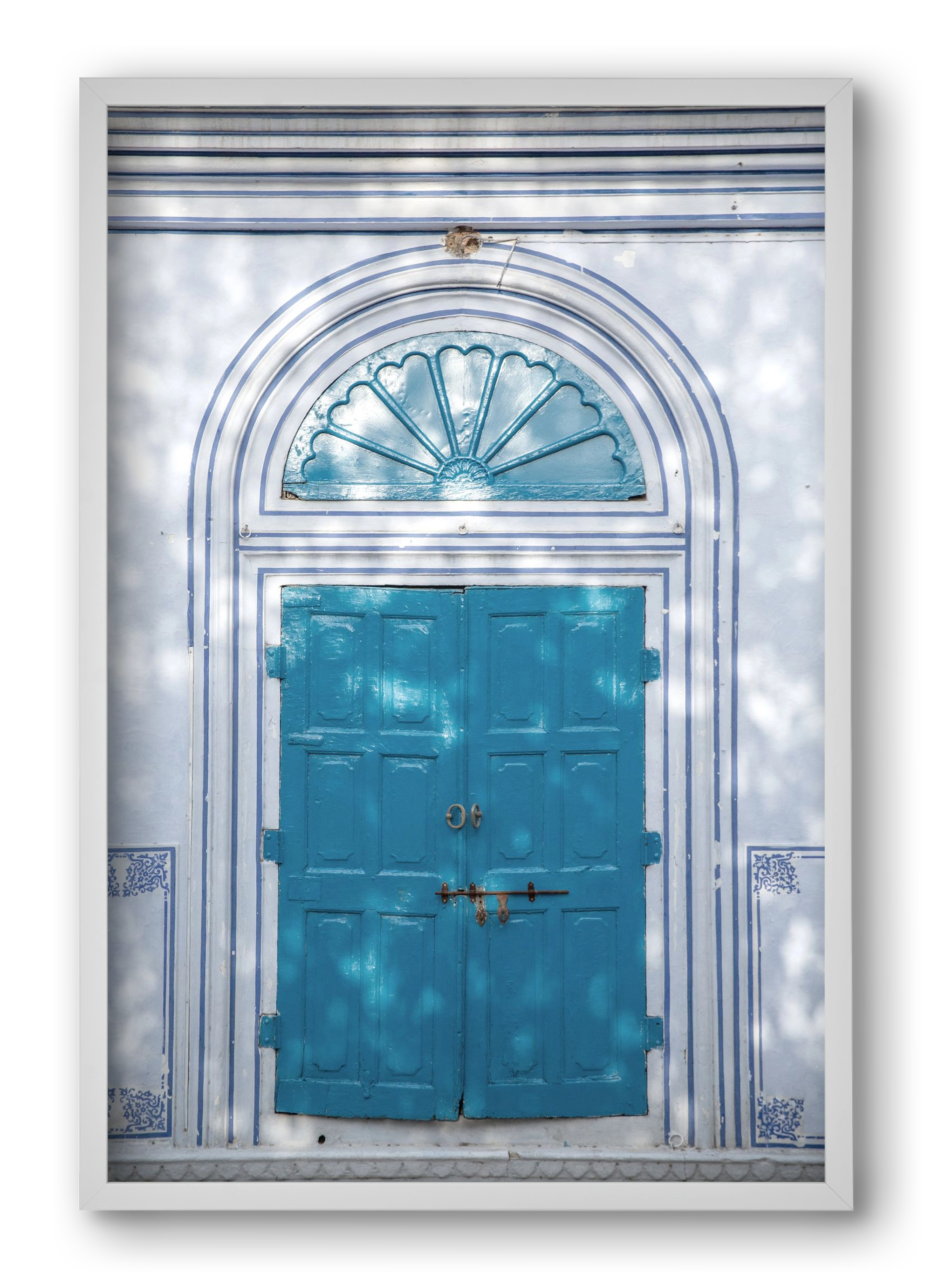 Blue door, 40x60 cm (40x60 cm), Fehér keret