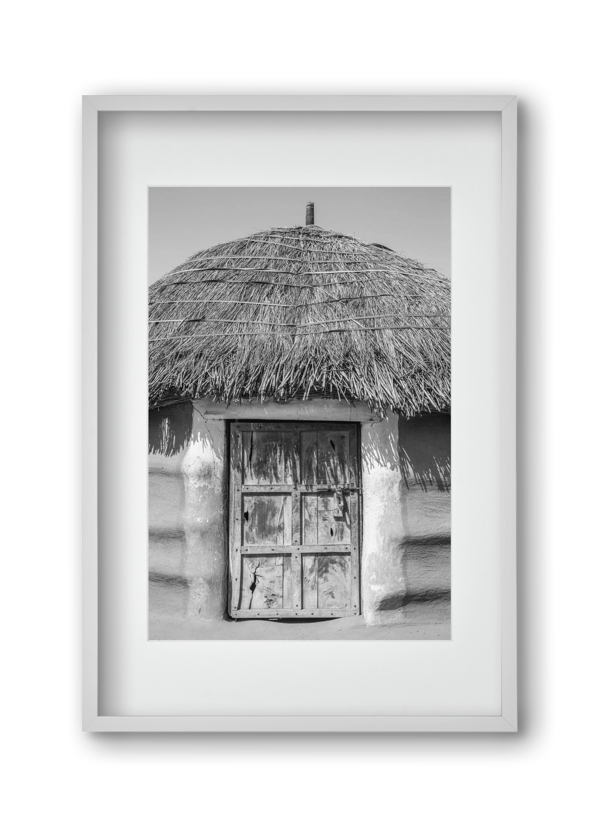 mud hut, 30x45 cm (20x30 cm), Fehér keret, paszpartuval
