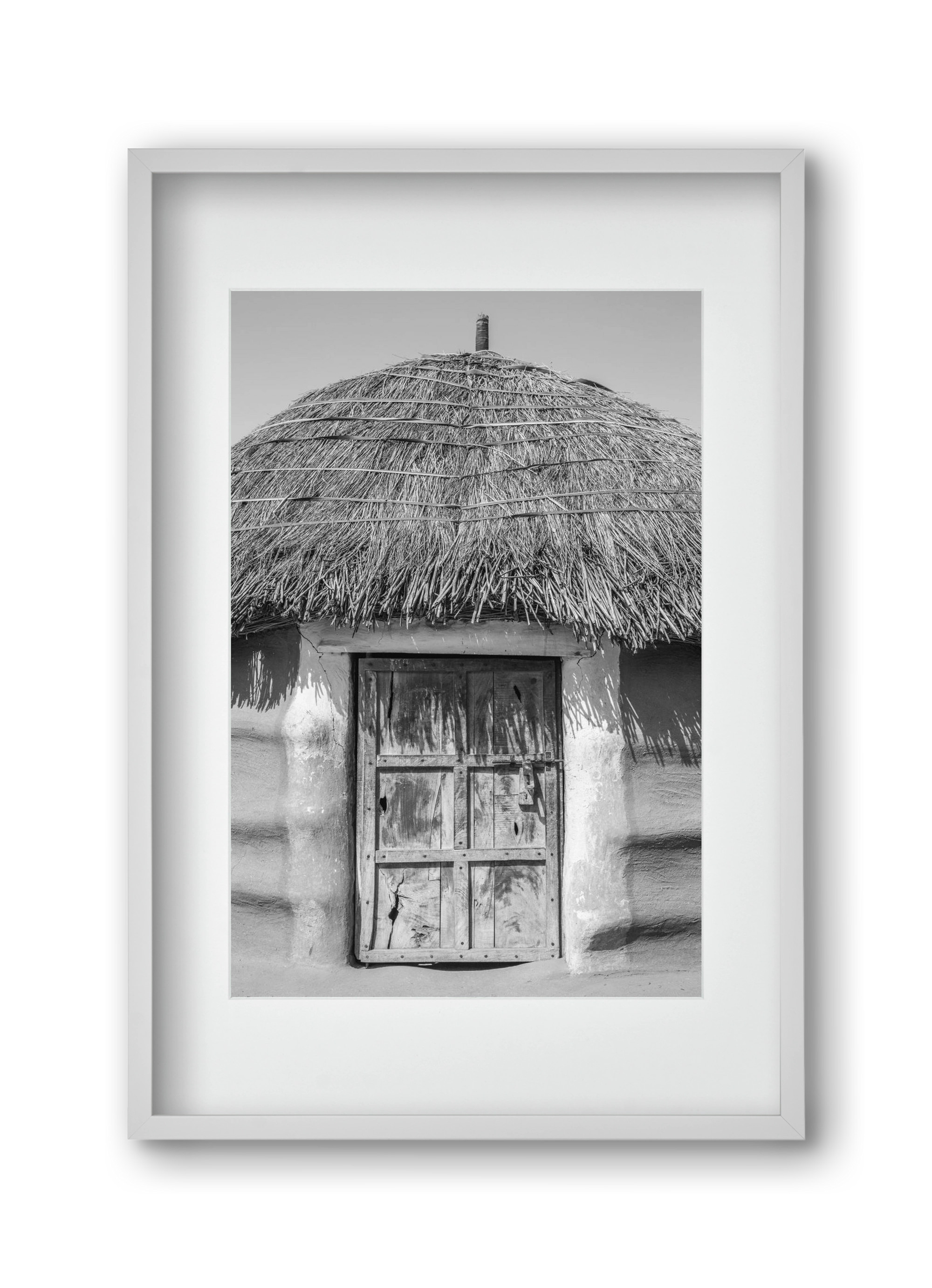 mud hut, 30x45 cm (20x30 cm), Fehér keret, paszpartuval