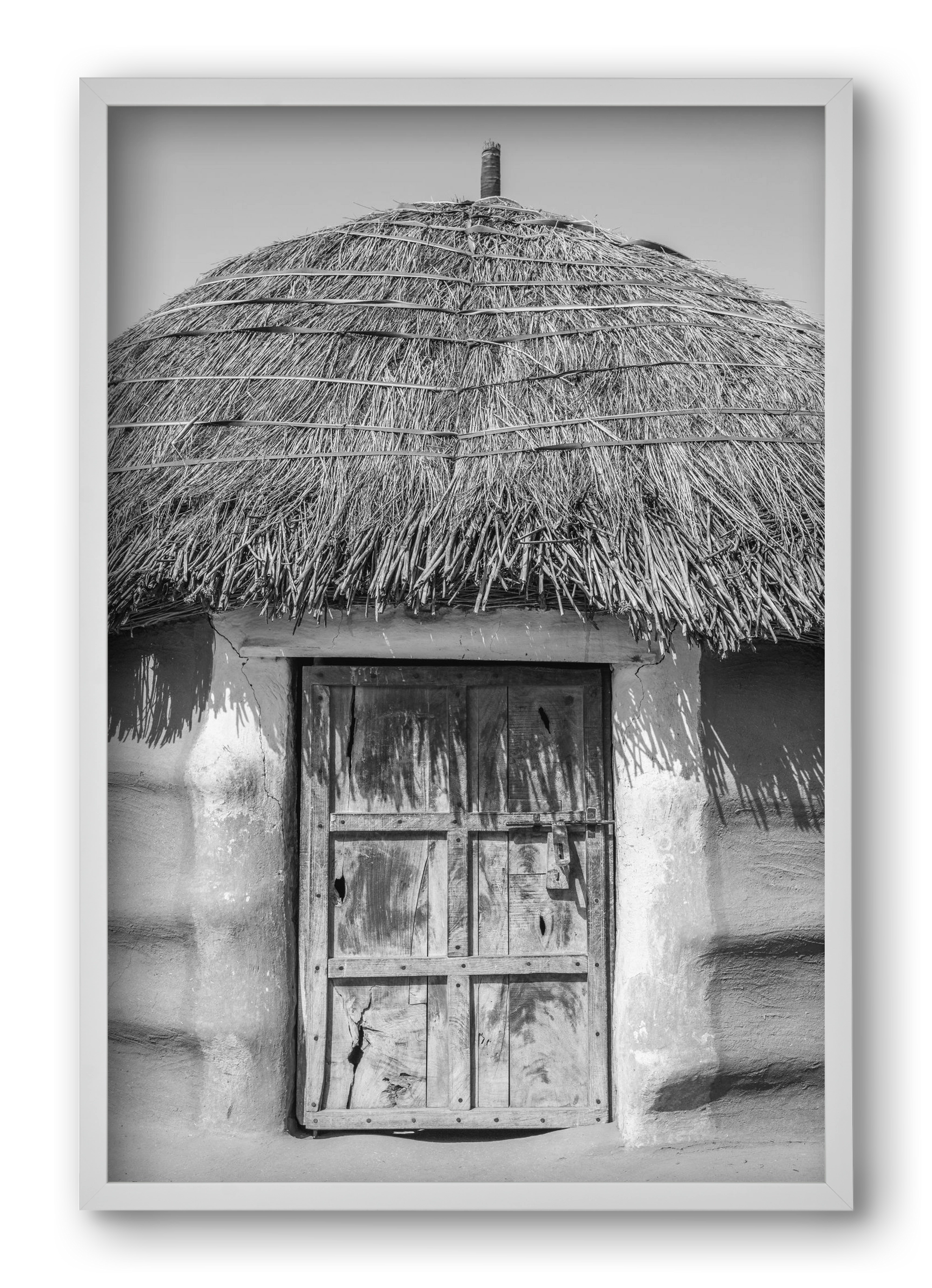mud hut, 40x60 cm (40x60 cm), Fehér keret