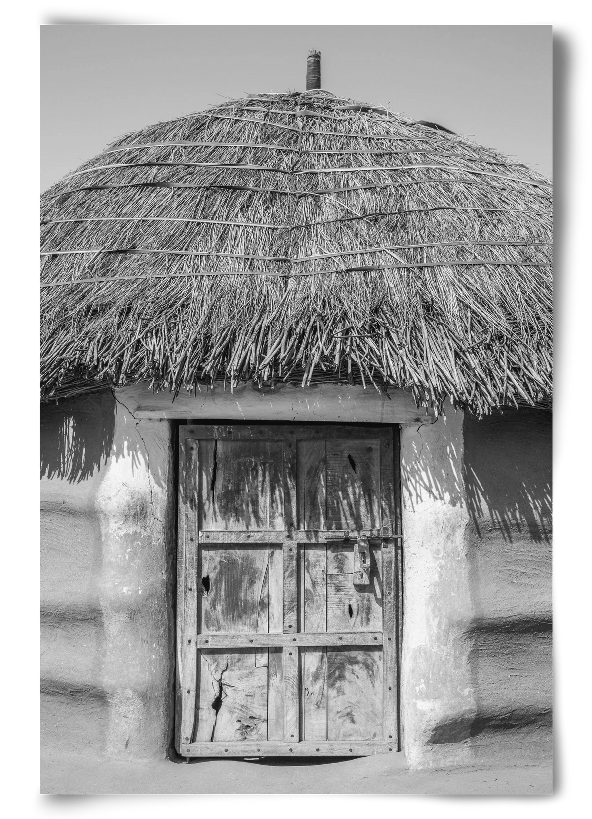 mud hut, 60x90 cm, Keret nélkül