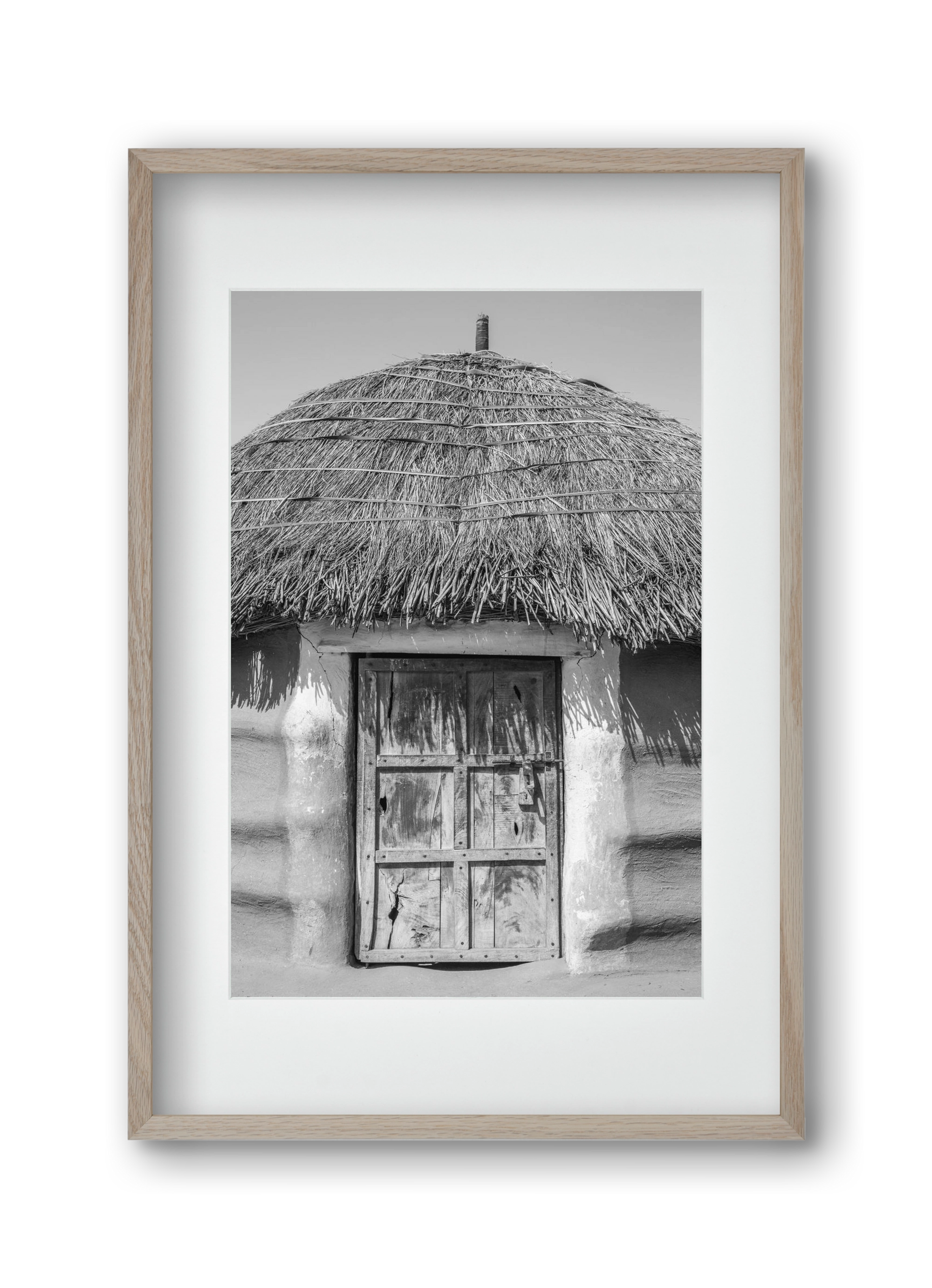 mud hut, 30x45 cm (20x30 cm), Tölgy keret, paszpartuval