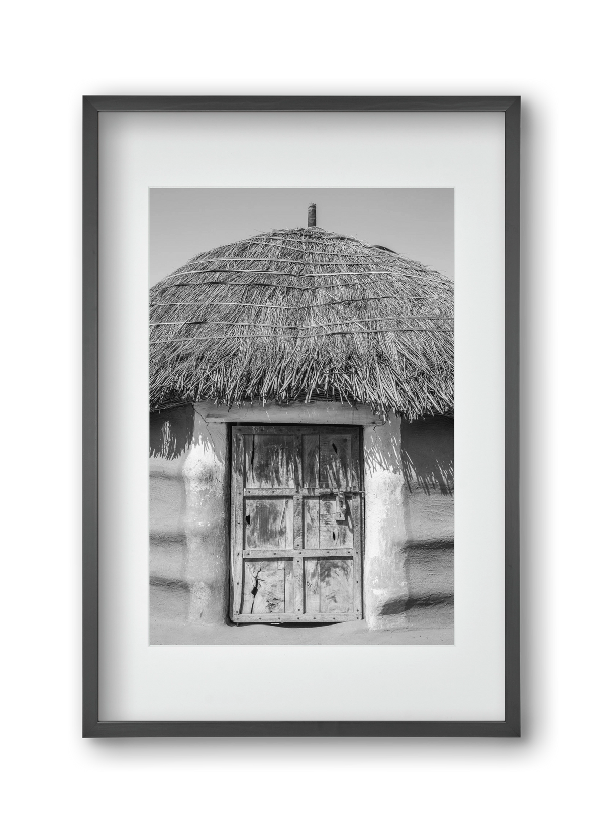 mud hut, 30x45 cm (20x30 cm), Fekete keret, paszpartuval