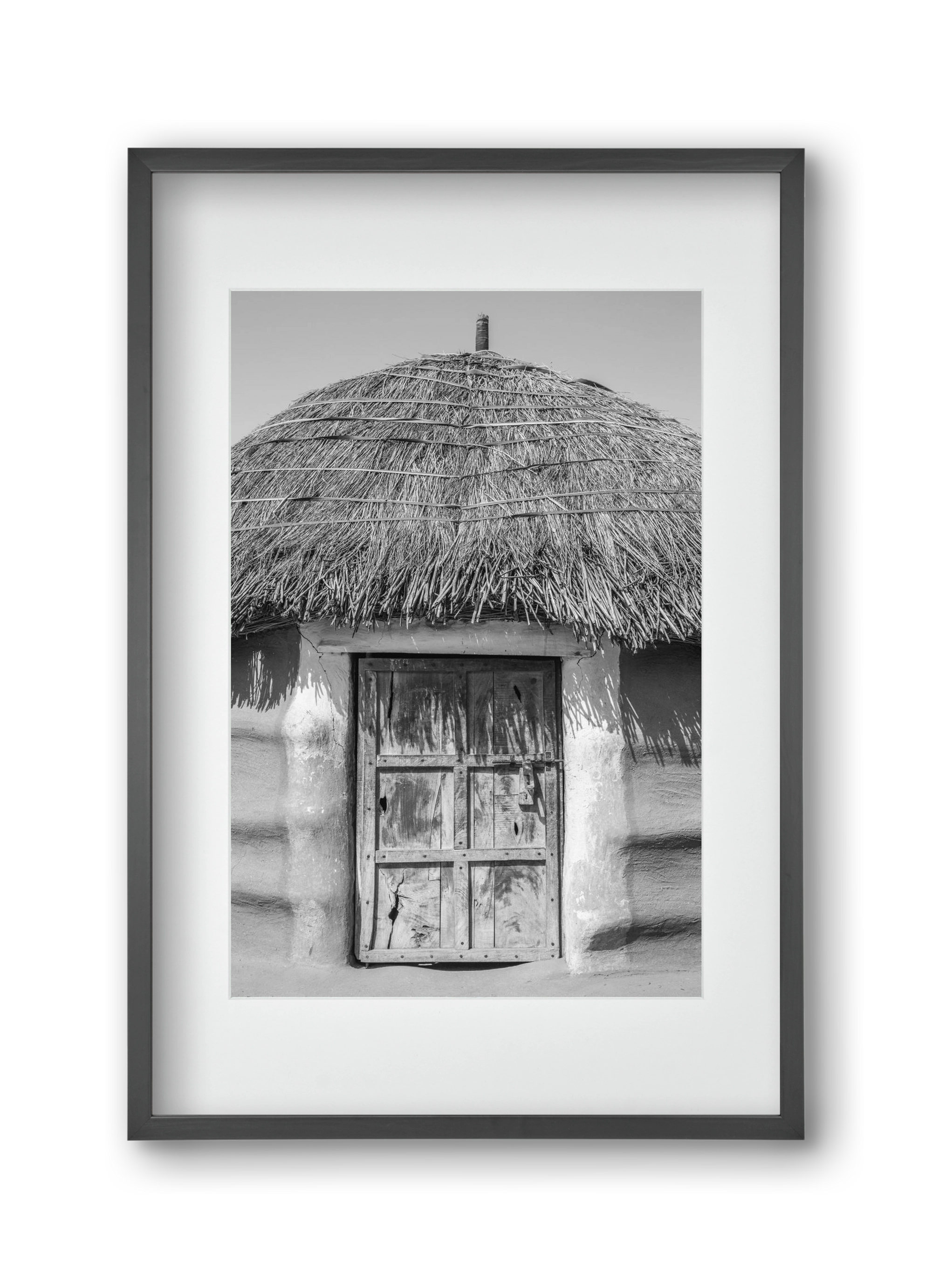 mud hut, 30x45 cm (20x30 cm), Fekete keret, paszpartuval