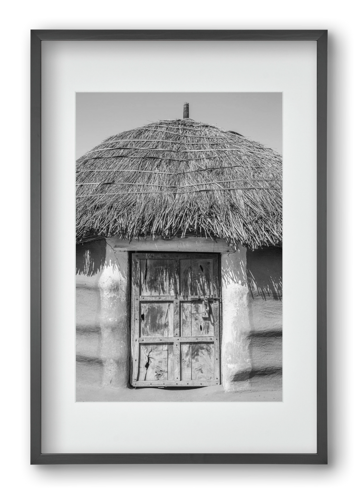 mud hut, 40x60 cm (30x45 cm), Fekete keret, paszpartuval