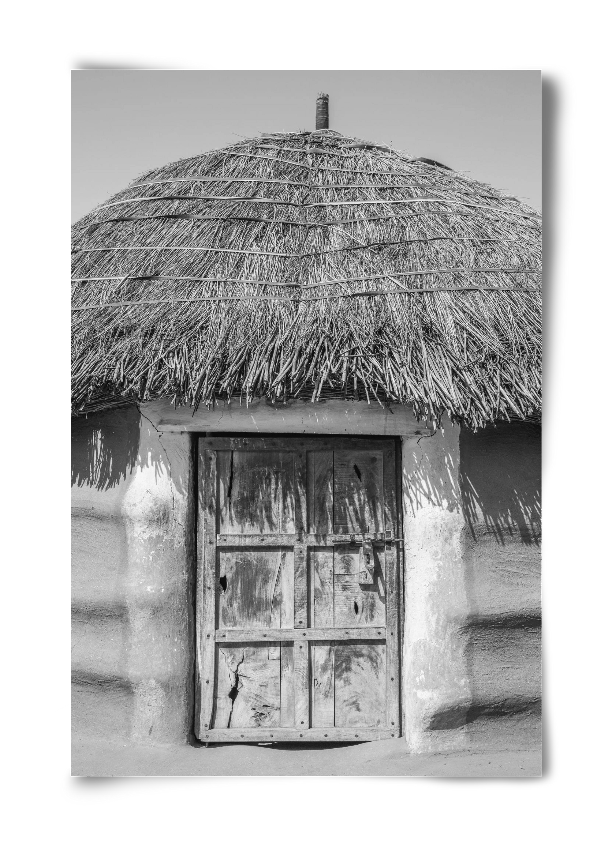 mud hut, 40x60 cm, Keret nélkül