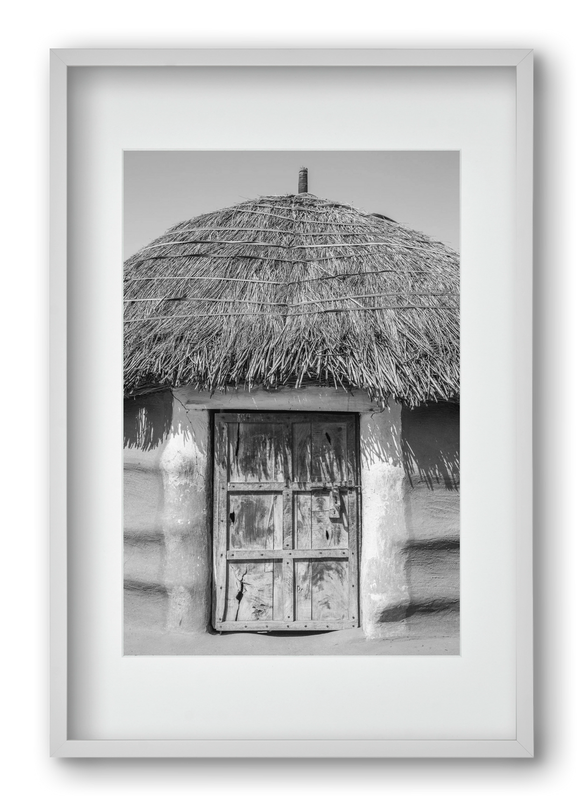 mud hut, 40x60 cm (30x45 cm), Fehér keret, paszpartuval