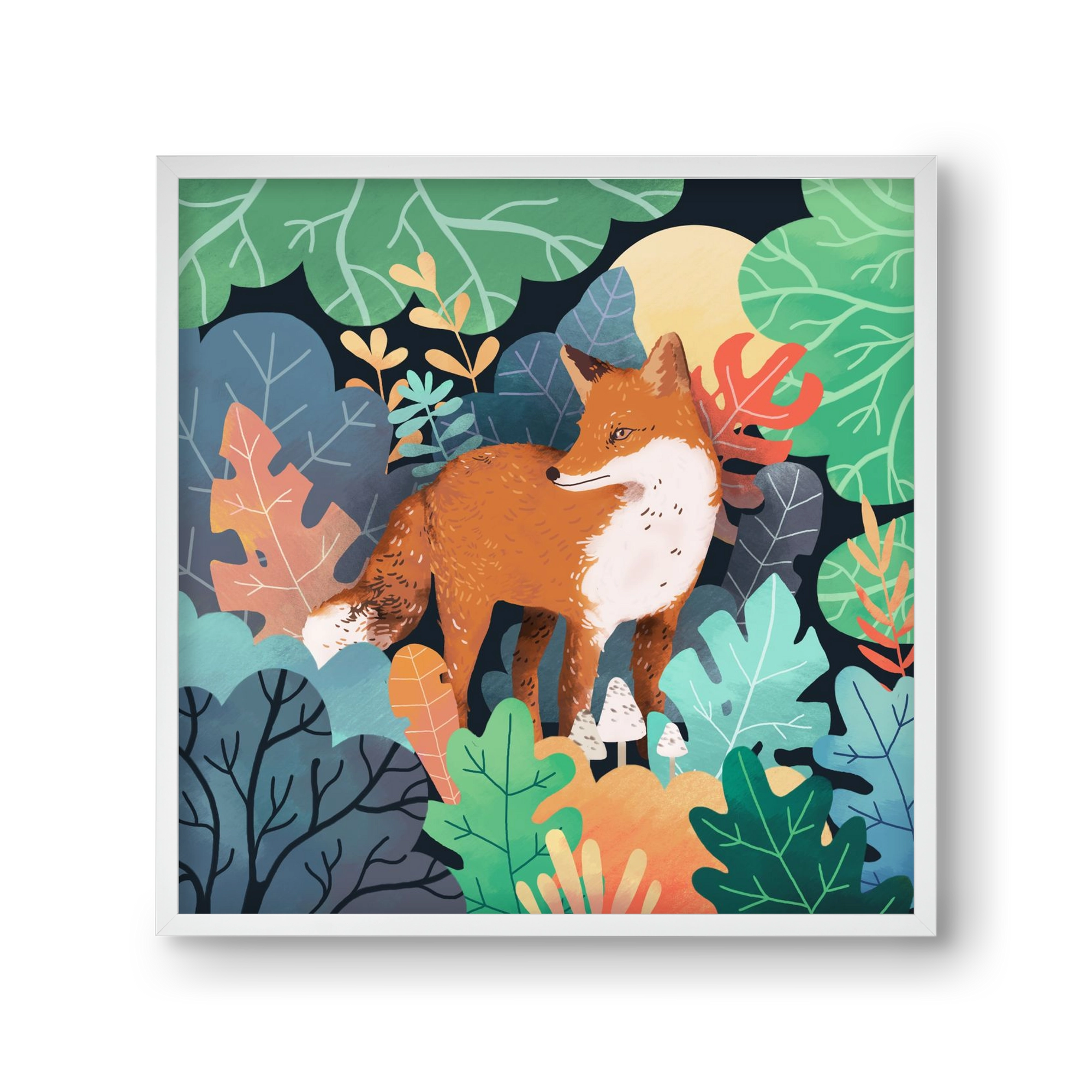Mágikus Erdő, 30x30 cm (30x30 cm), Fehér keret