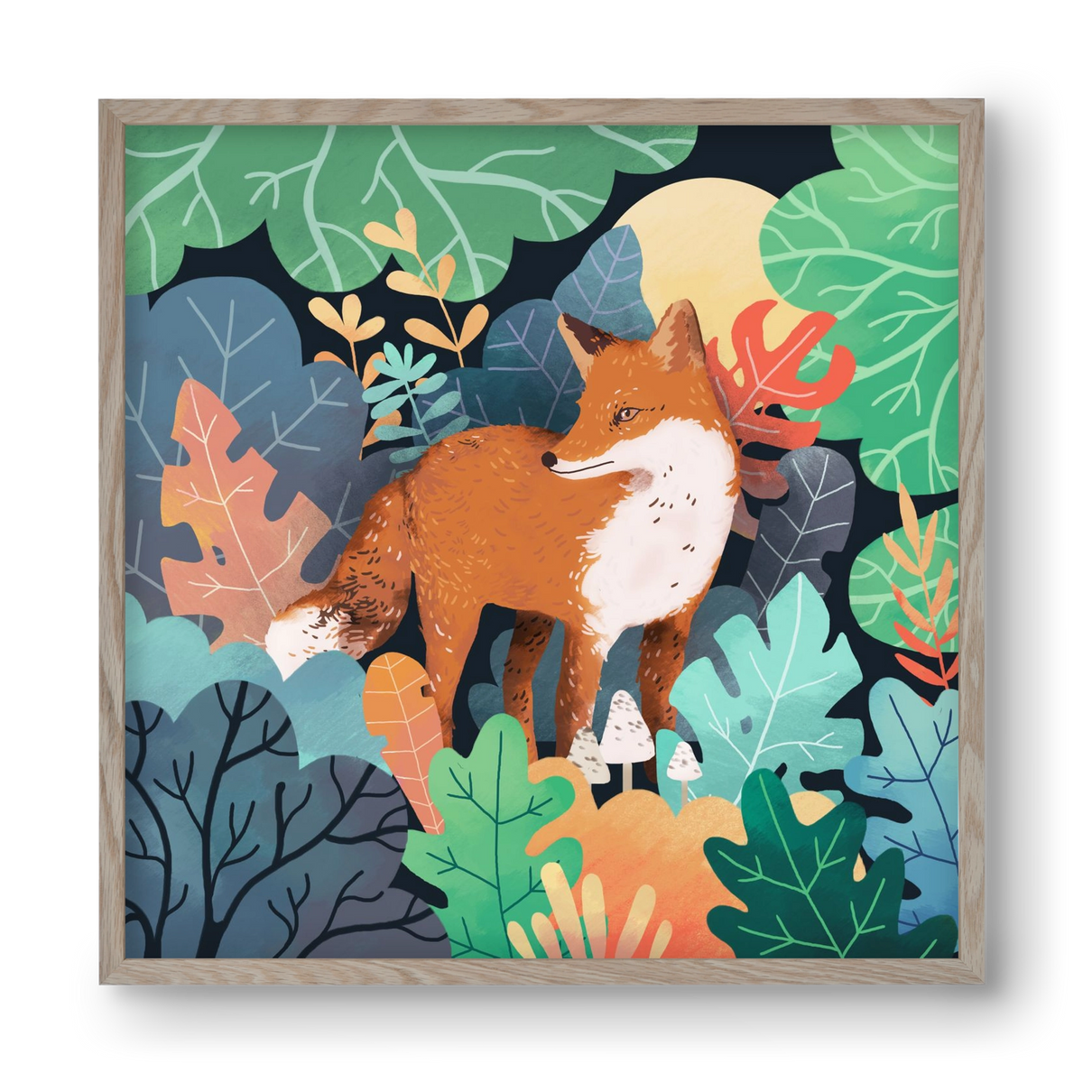 Mágikus Erdő, 40x40 cm (40x40 cm), Tölgy keret