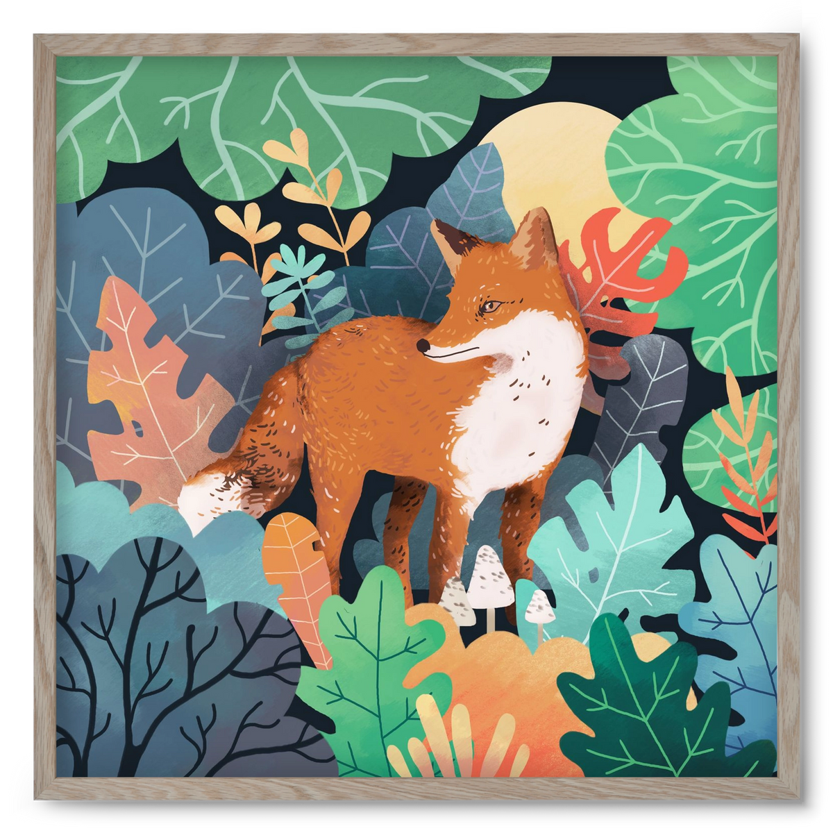 Mágikus Erdő, 50x50 cm (50x50 cm), Tölgy keret