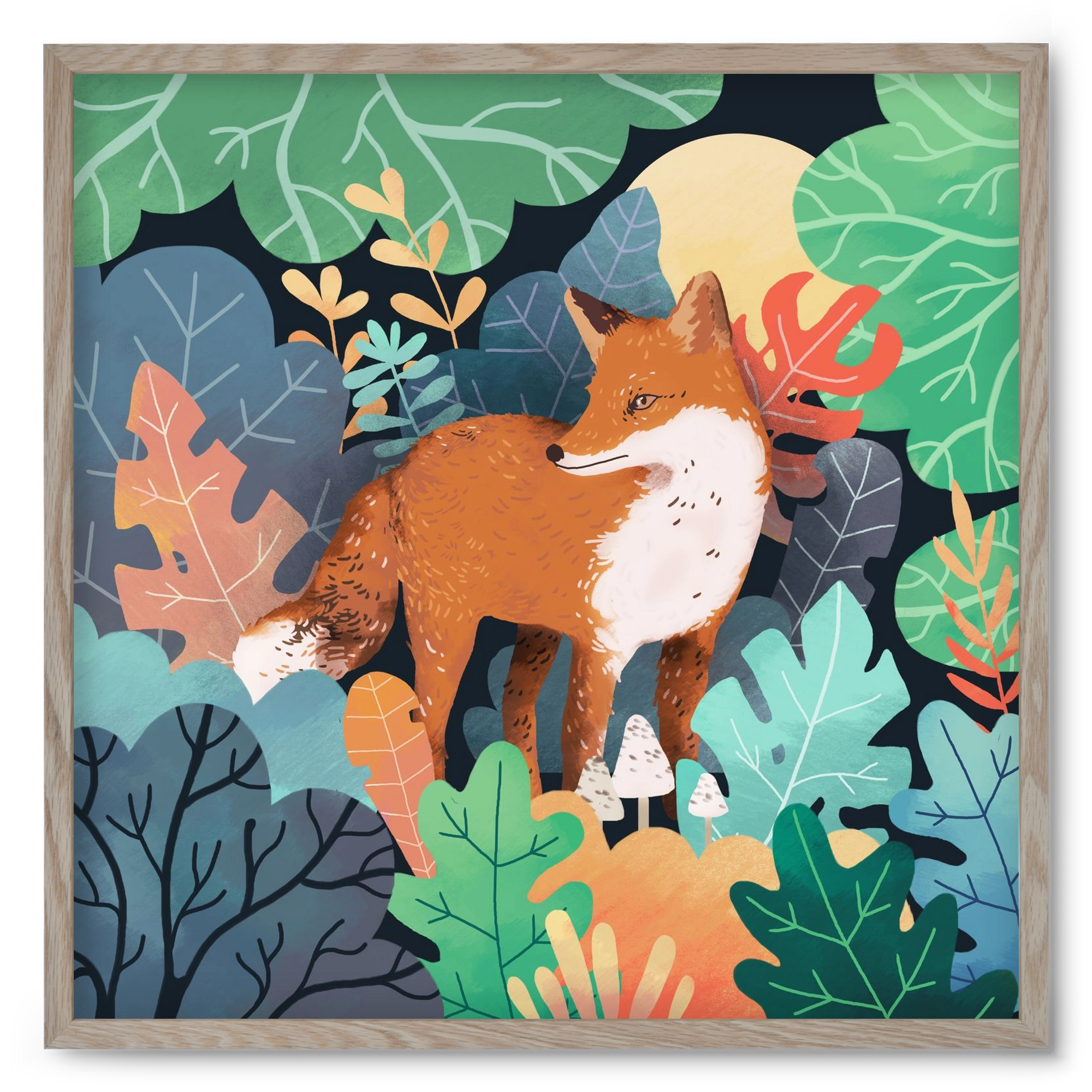 Mágikus Erdő, 50x50 cm (50x50 cm), Tölgy keret