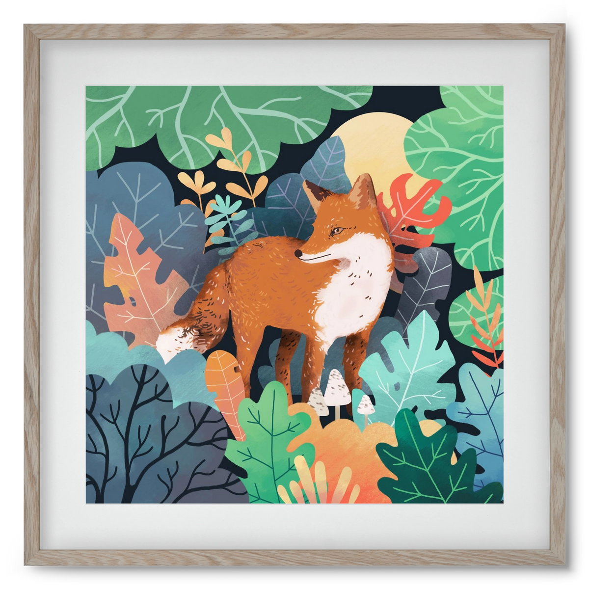 Mágikus Erdő, 50x50 cm (40x40 cm), Tölgy keret, paszpartuval