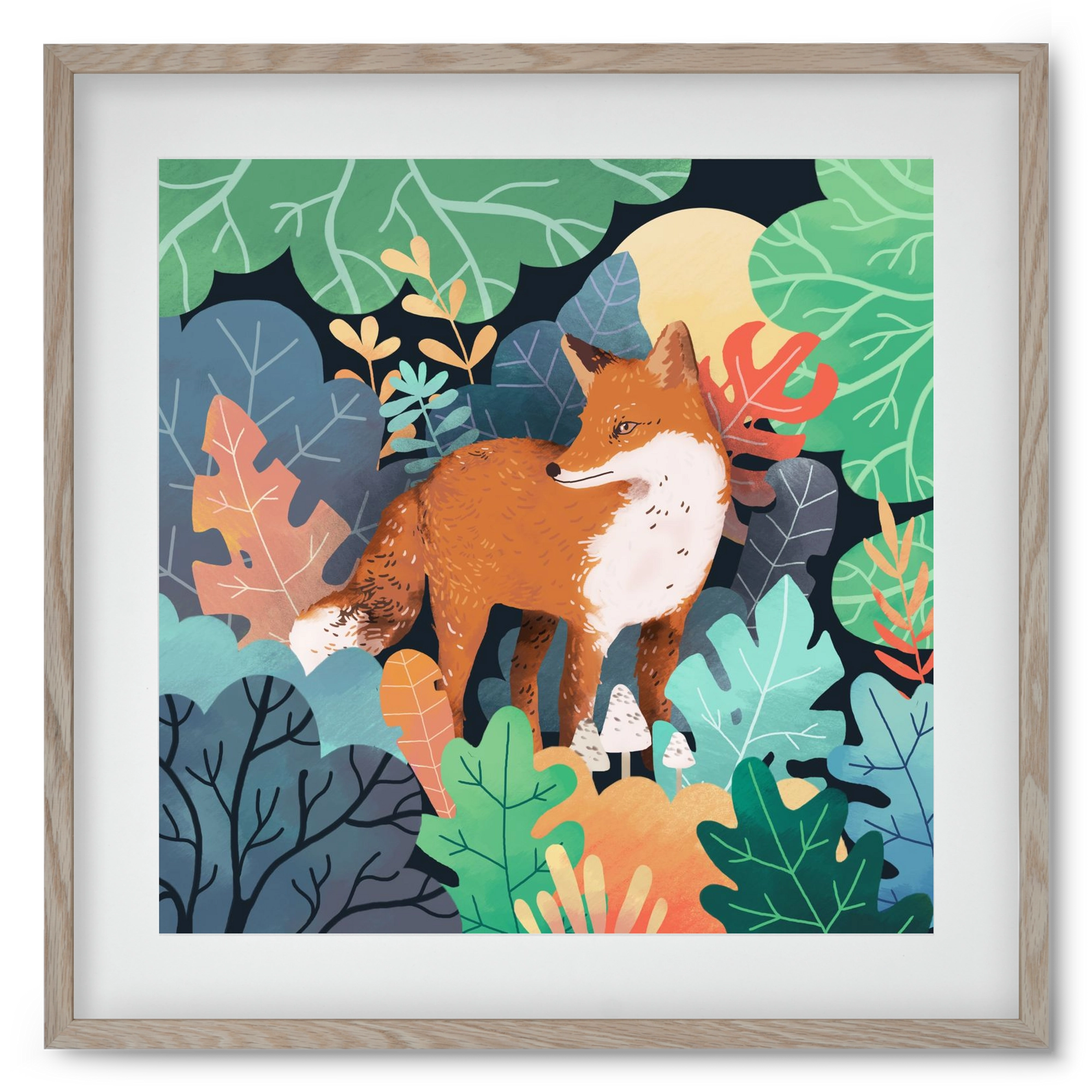 Mágikus Erdő, 50x50 cm (40x40 cm), Tölgy keret, paszpartuval