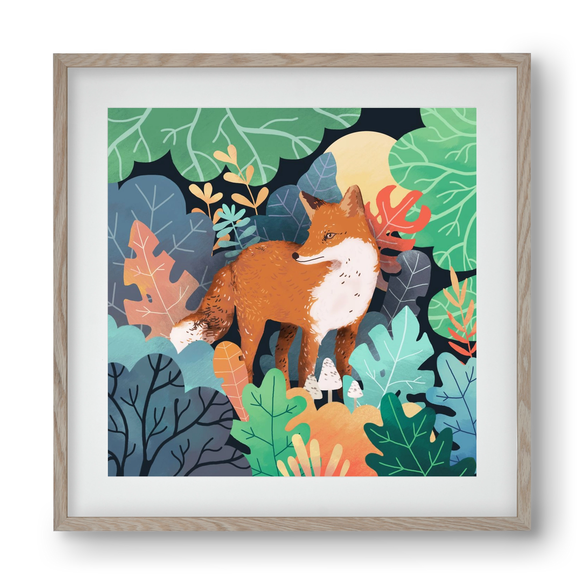 Mágikus Erdő, 40x40 cm (30x30 cm), Tölgy keret, paszpartuval