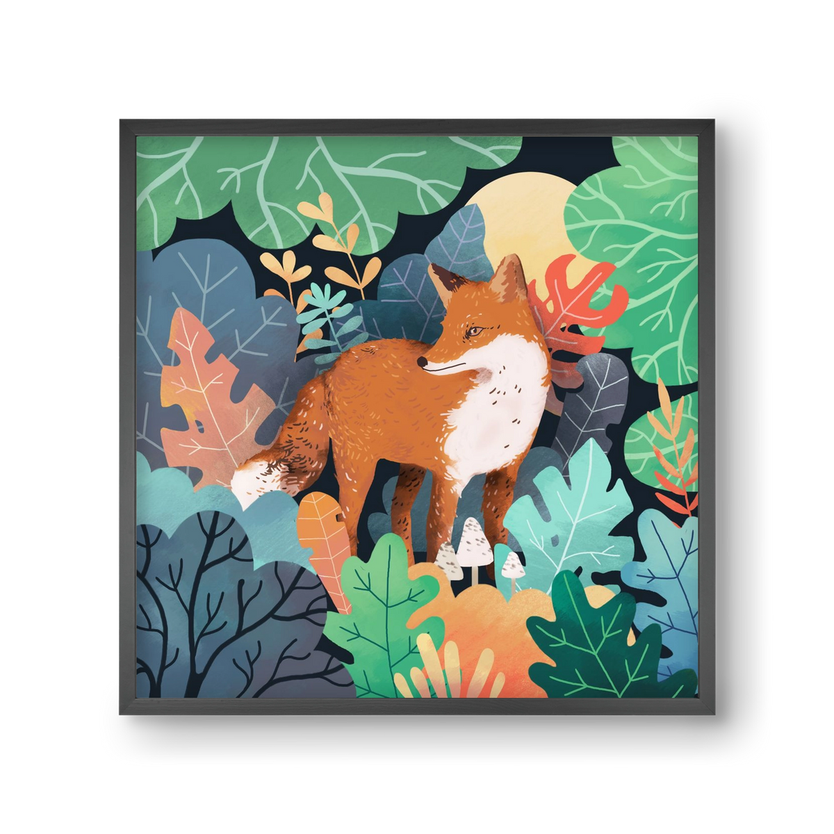Mágikus Erdő, 30x30 cm (30x30 cm), Fekete keret