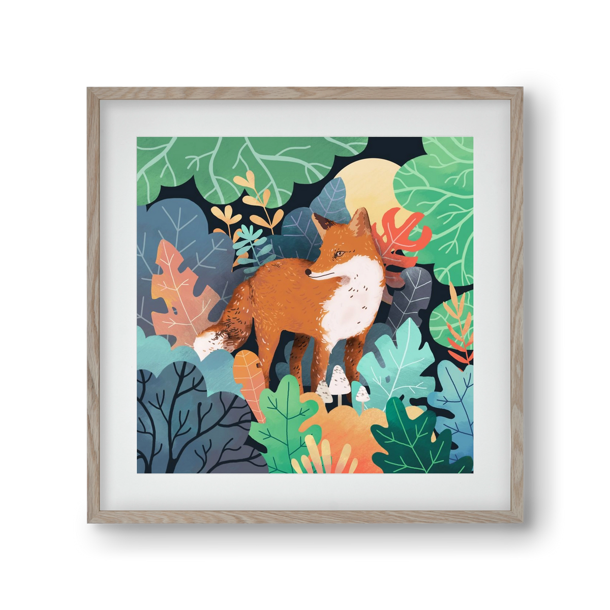 Mágikus Erdő, 30x30 cm (20x20 cm), Tölgy keret, paszpartuval