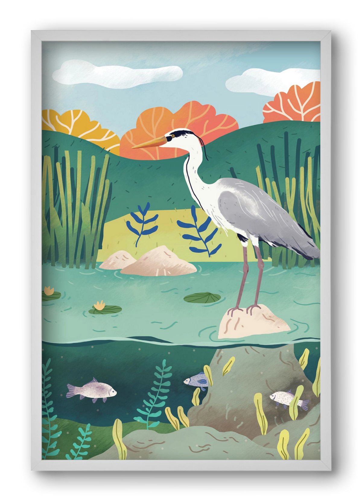 Harmónia, 40x60 cm (40x60 cm), Fehér keret