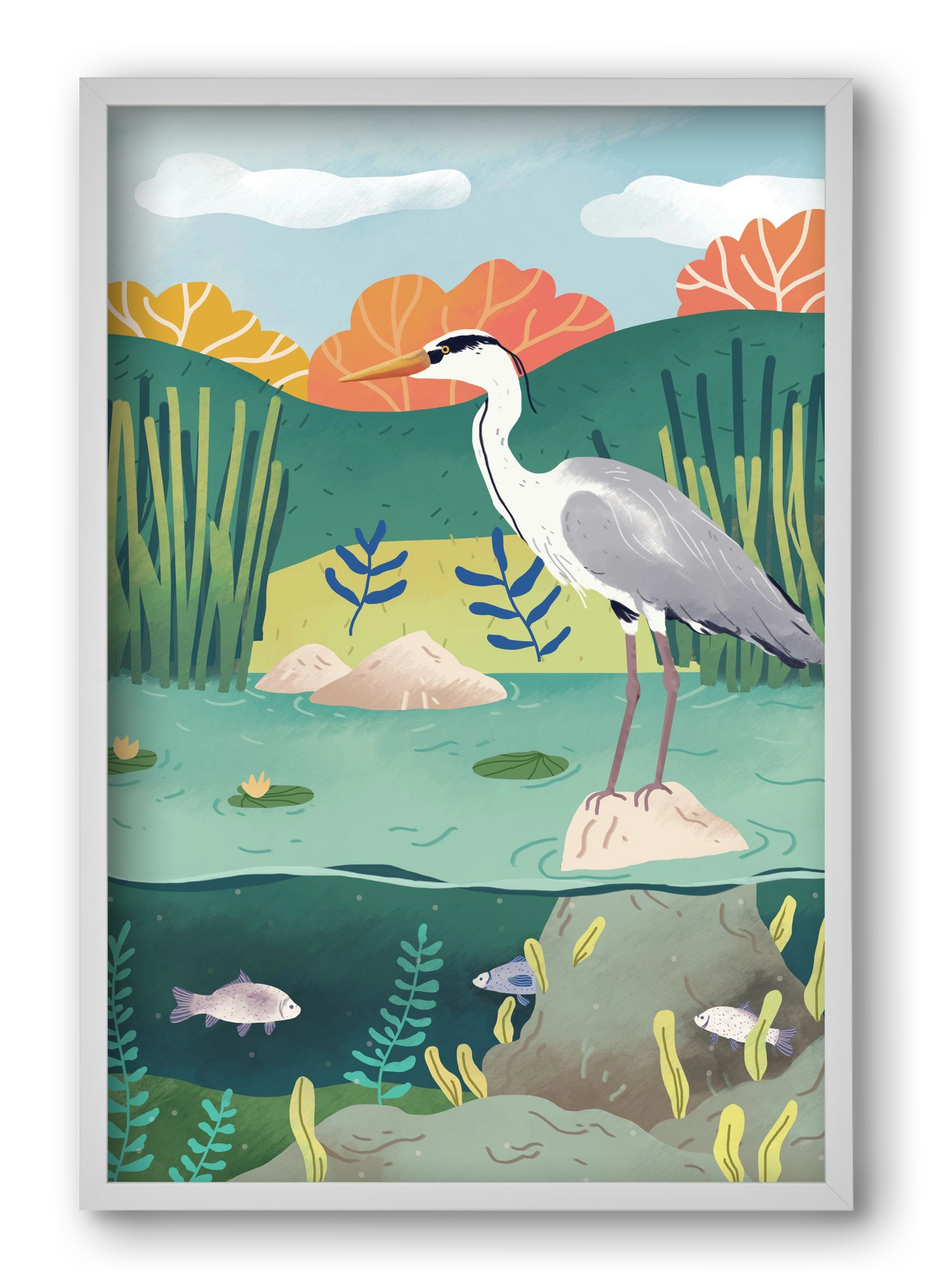 Harmónia, 40x60 cm (40x60 cm), Fehér keret