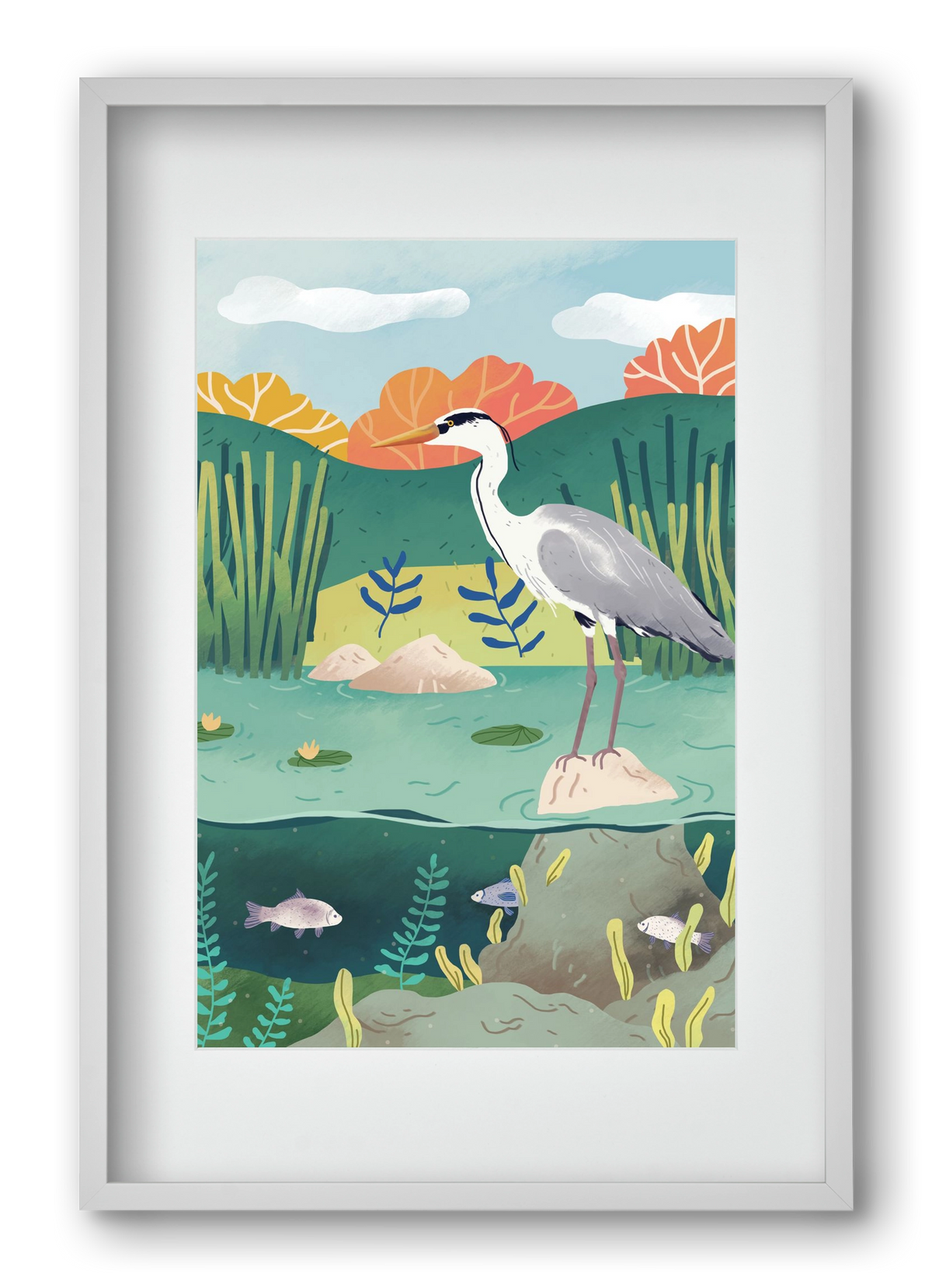 Harmónia, 40x60 cm (30x45 cm), Fehér keret, paszpartuval