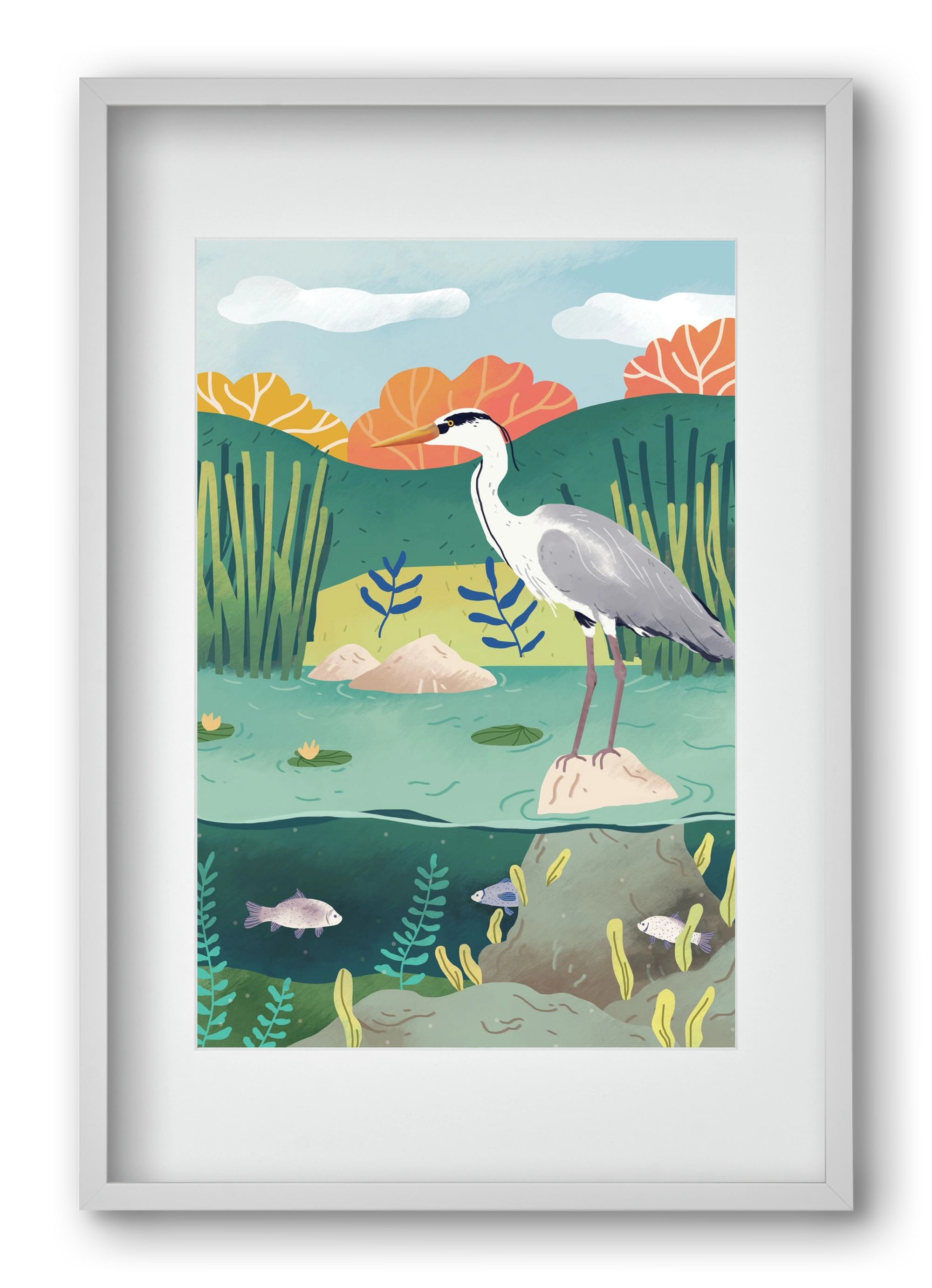 Harmónia, 40x60 cm (30x45 cm), Fehér keret, paszpartuval