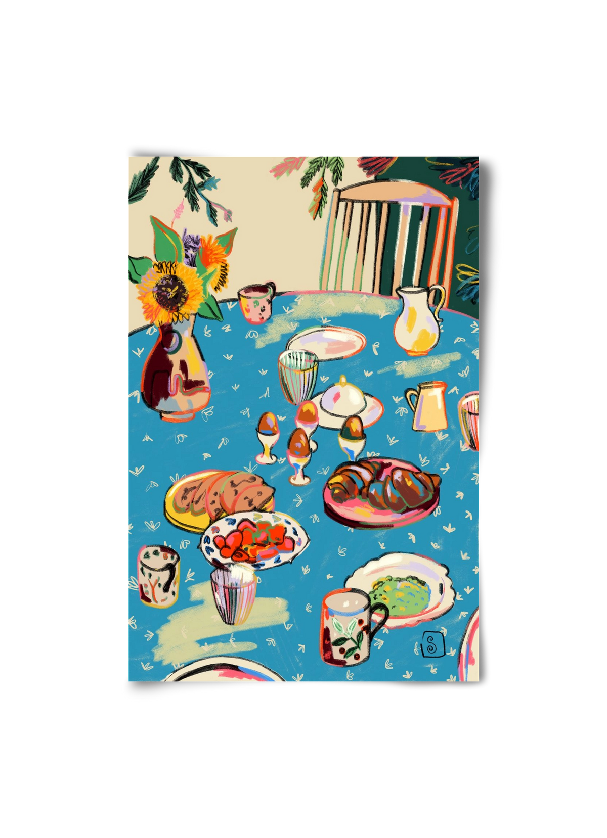 BREAKFAST IN THE GARDEN, 20x30 cm, Keret nélkül