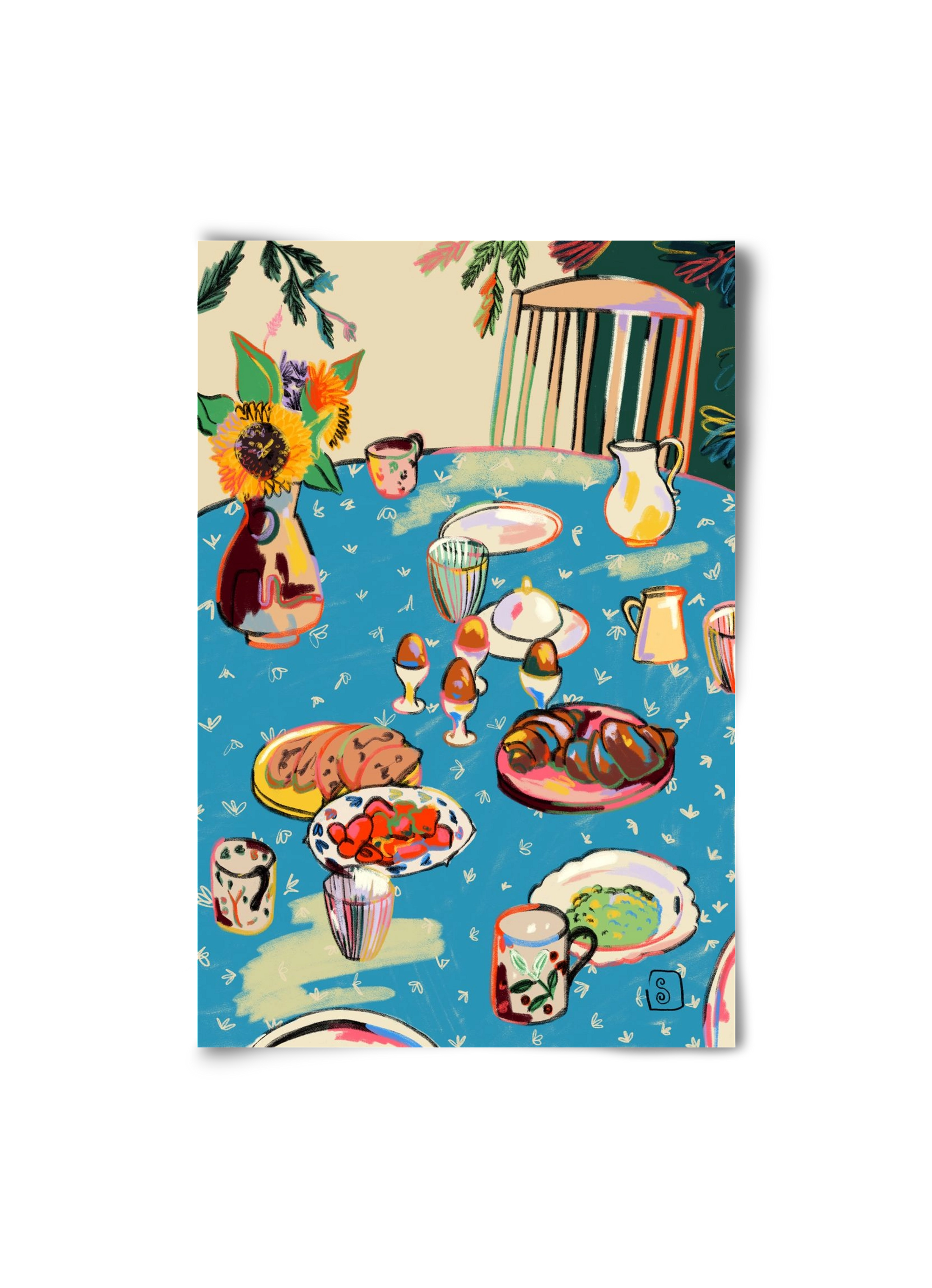 BREAKFAST IN THE GARDEN, 20x30 cm, Keret nélkül