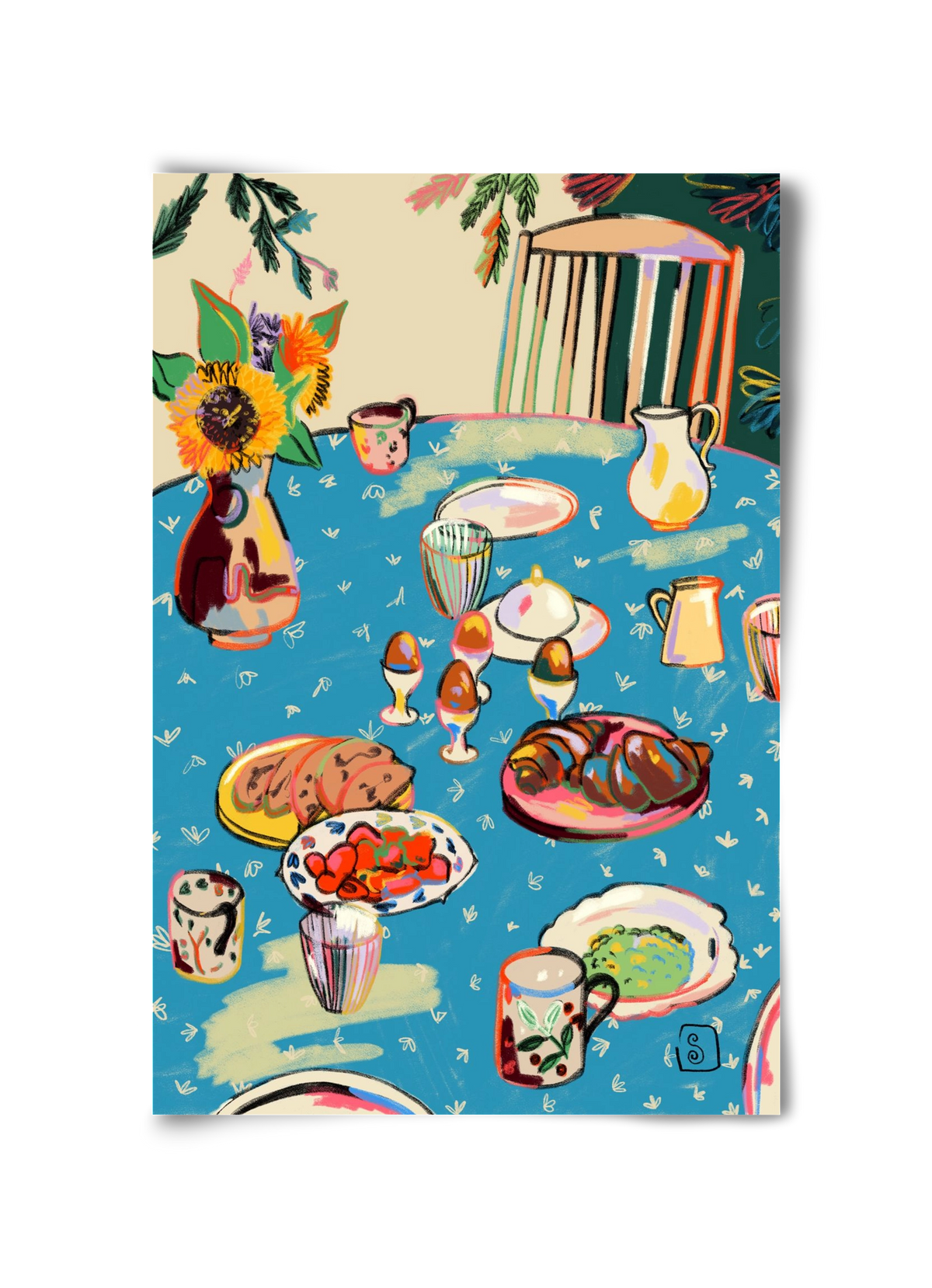 BREAKFAST IN THE GARDEN, 30x45 cm, Keret nélkül