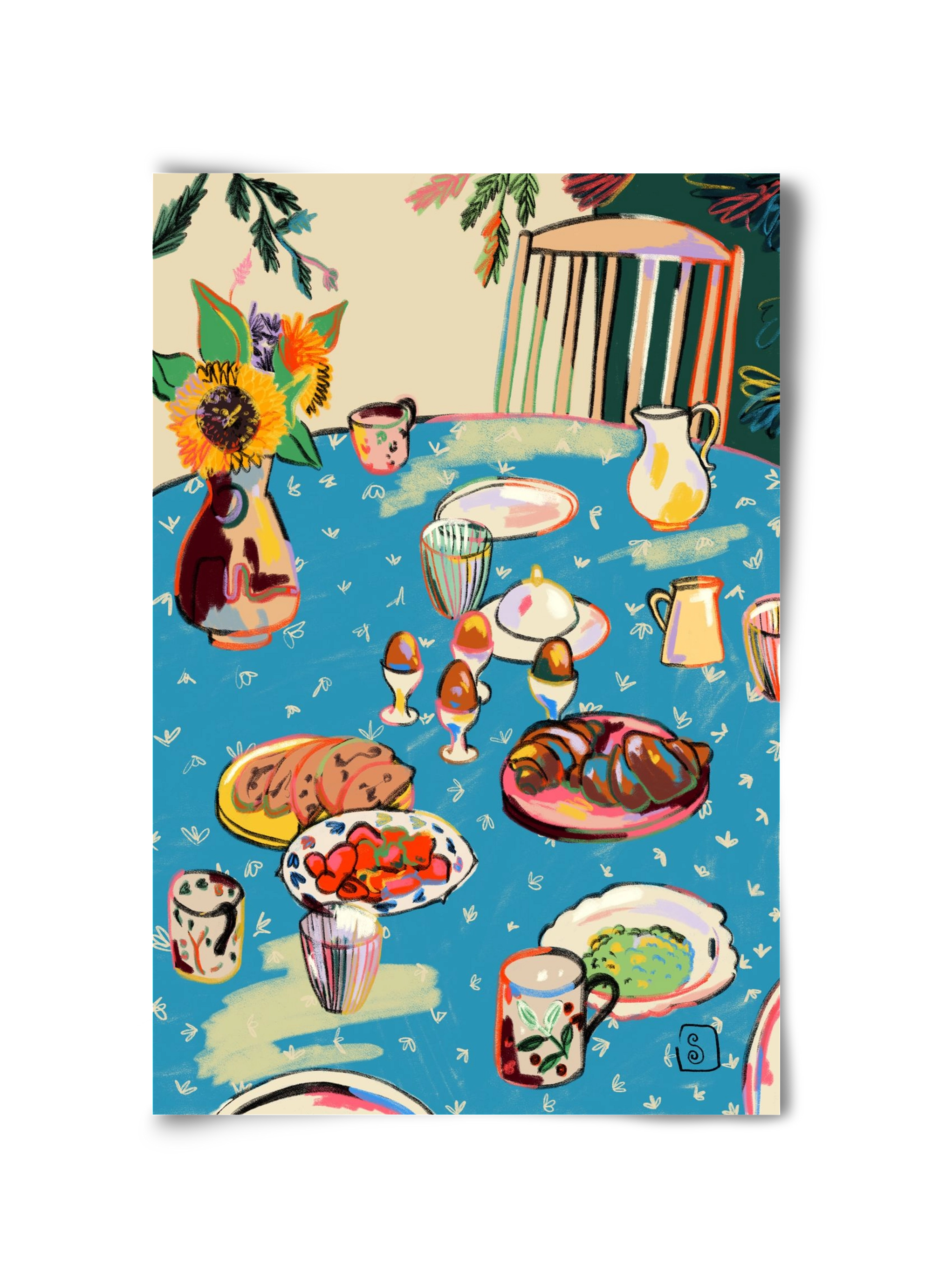 BREAKFAST IN THE GARDEN, 30x45 cm, Keret nélkül