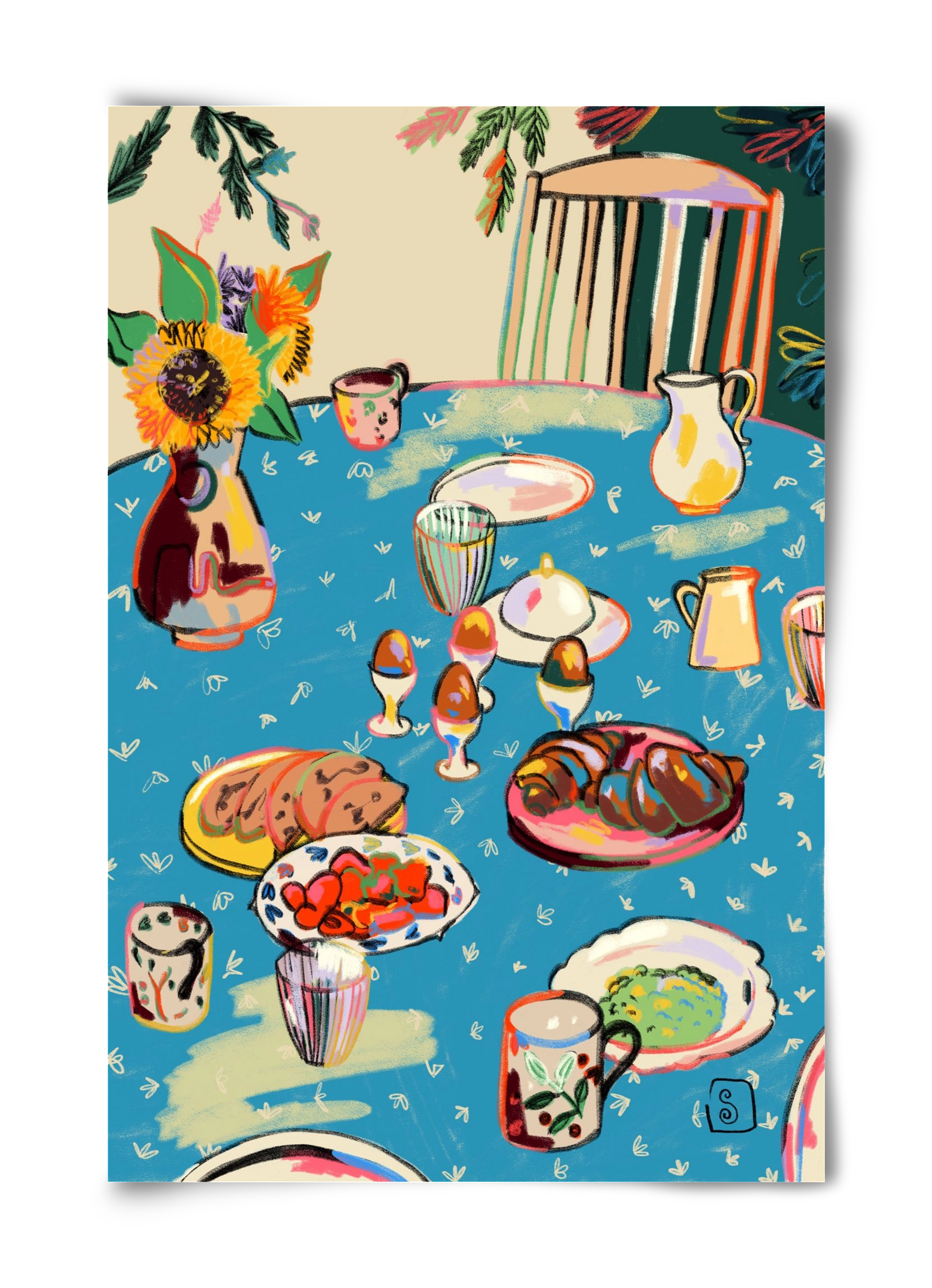 BREAKFAST IN THE GARDEN, 40x60 cm, Keret nélkül