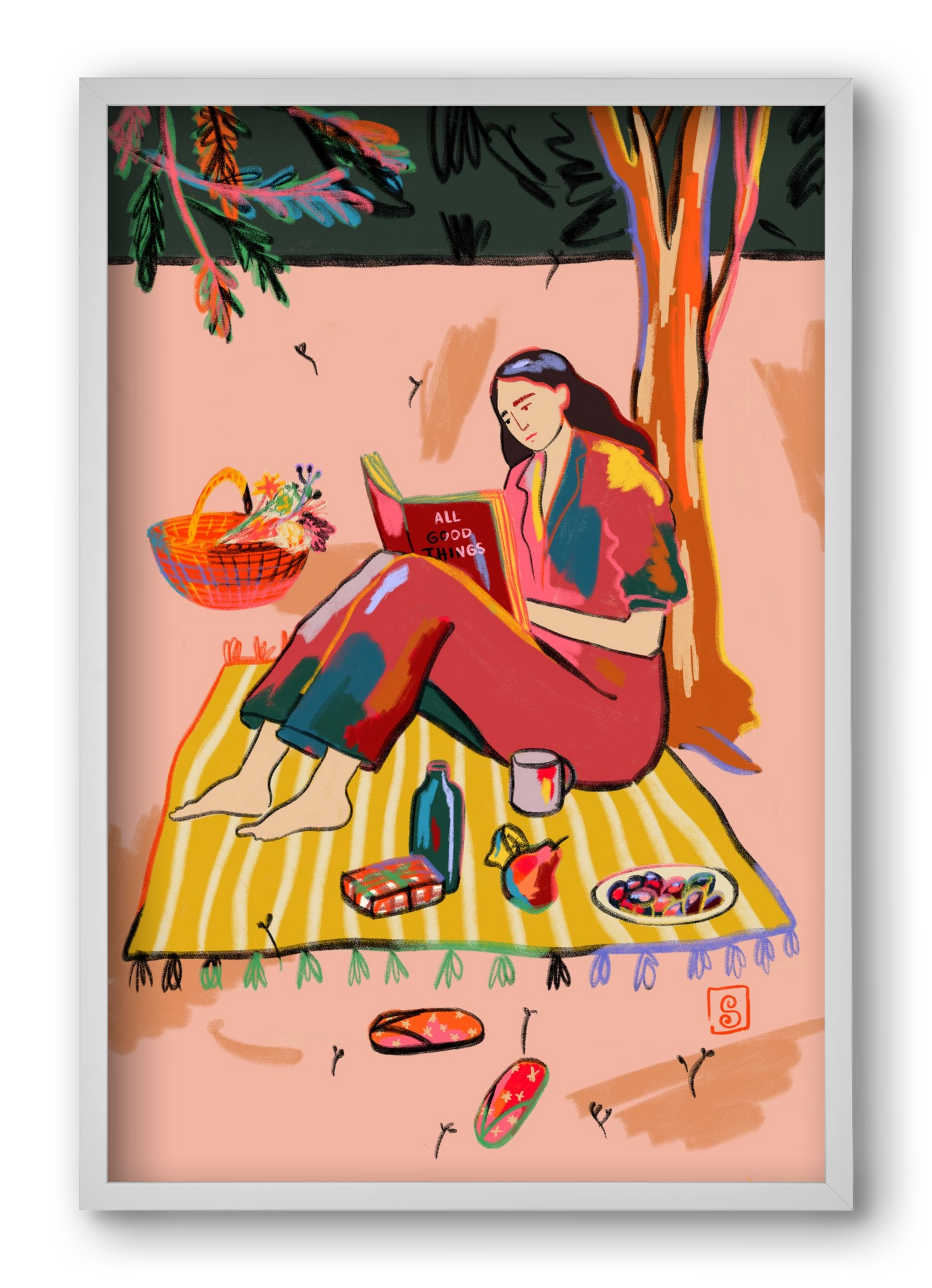 AUTUMN PICNIC, 40x60 cm (40x60 cm), Fehér keret